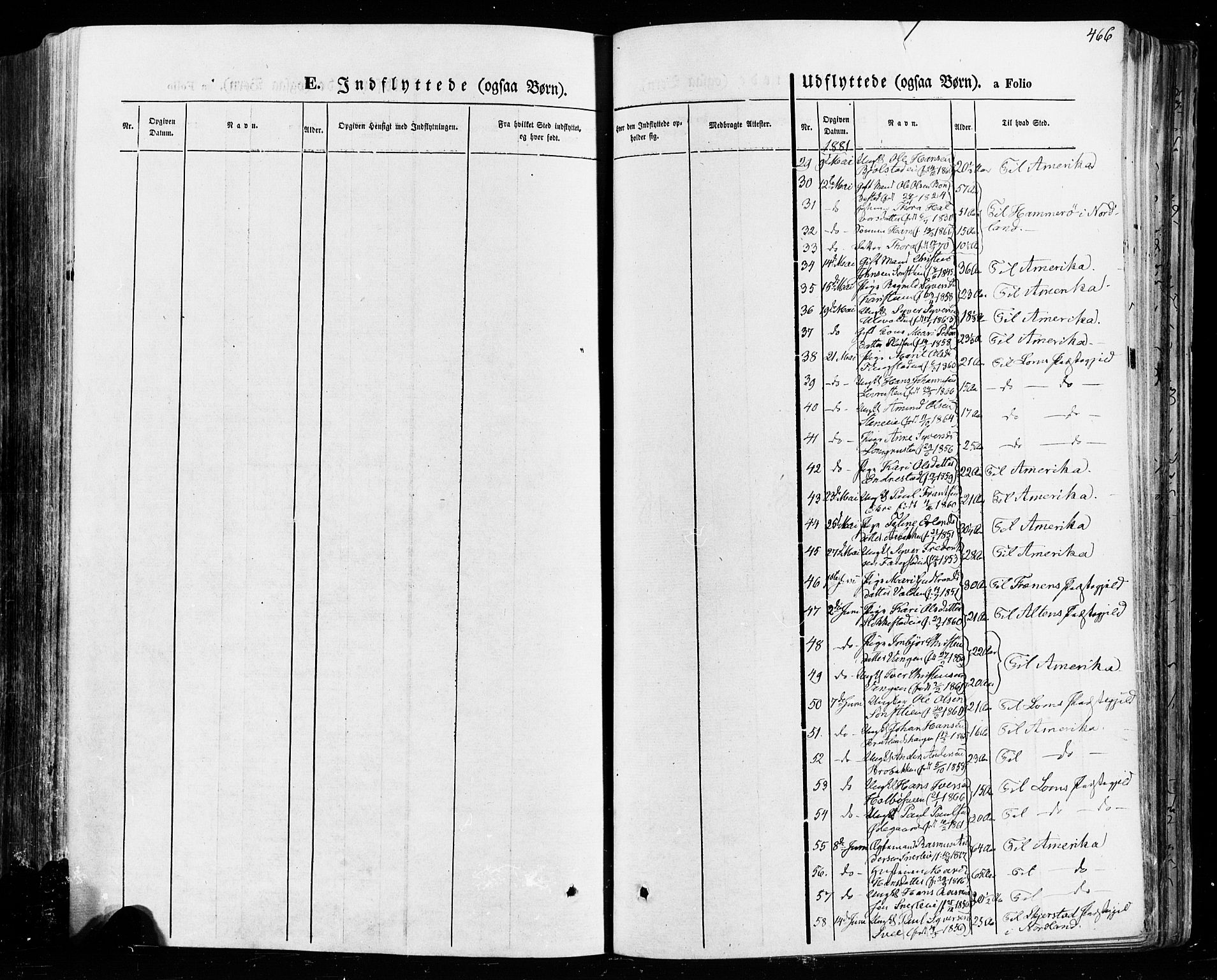 Vågå prestekontor, SAH/PREST-076/H/Ha/Haa/L0007: Parish register (official) no. 7 /1, 1872-1886, p. 466