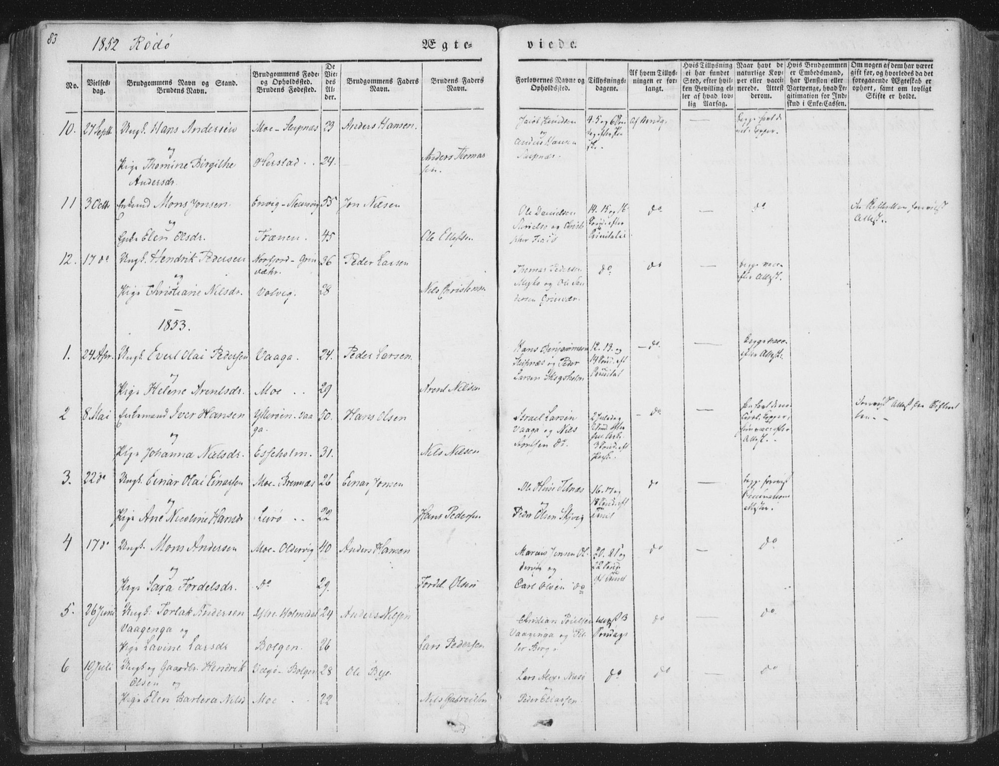 Ministerialprotokoller, klokkerbøker og fødselsregistre - Nordland, SAT/A-1459/841/L0604: Parish register (official) no. 841A09 /1, 1845-1862, p. 83