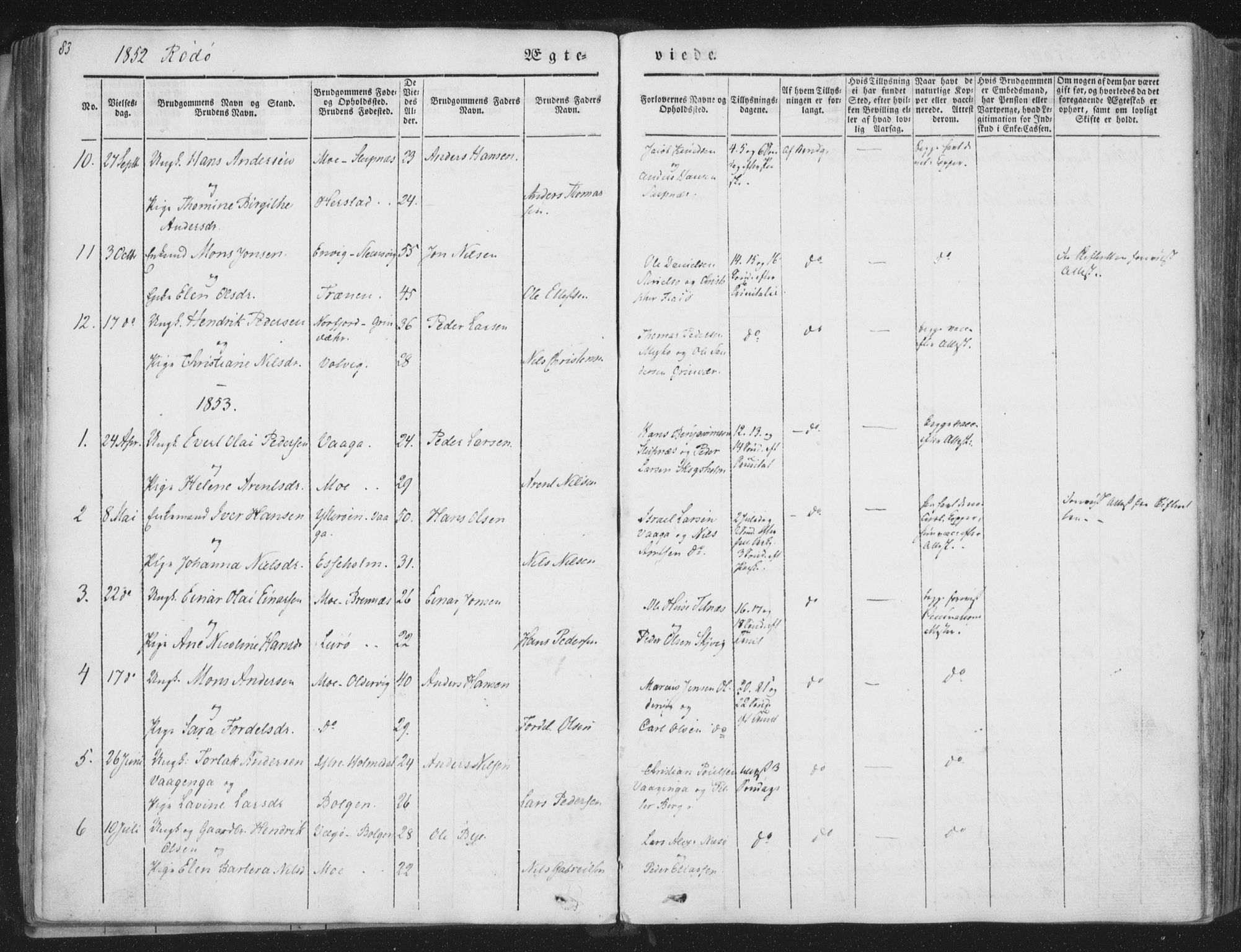 Ministerialprotokoller, klokkerbøker og fødselsregistre - Nordland, AV/SAT-A-1459/841/L0604: Parish register (official) no. 841A09 /1, 1845-1862, p. 83