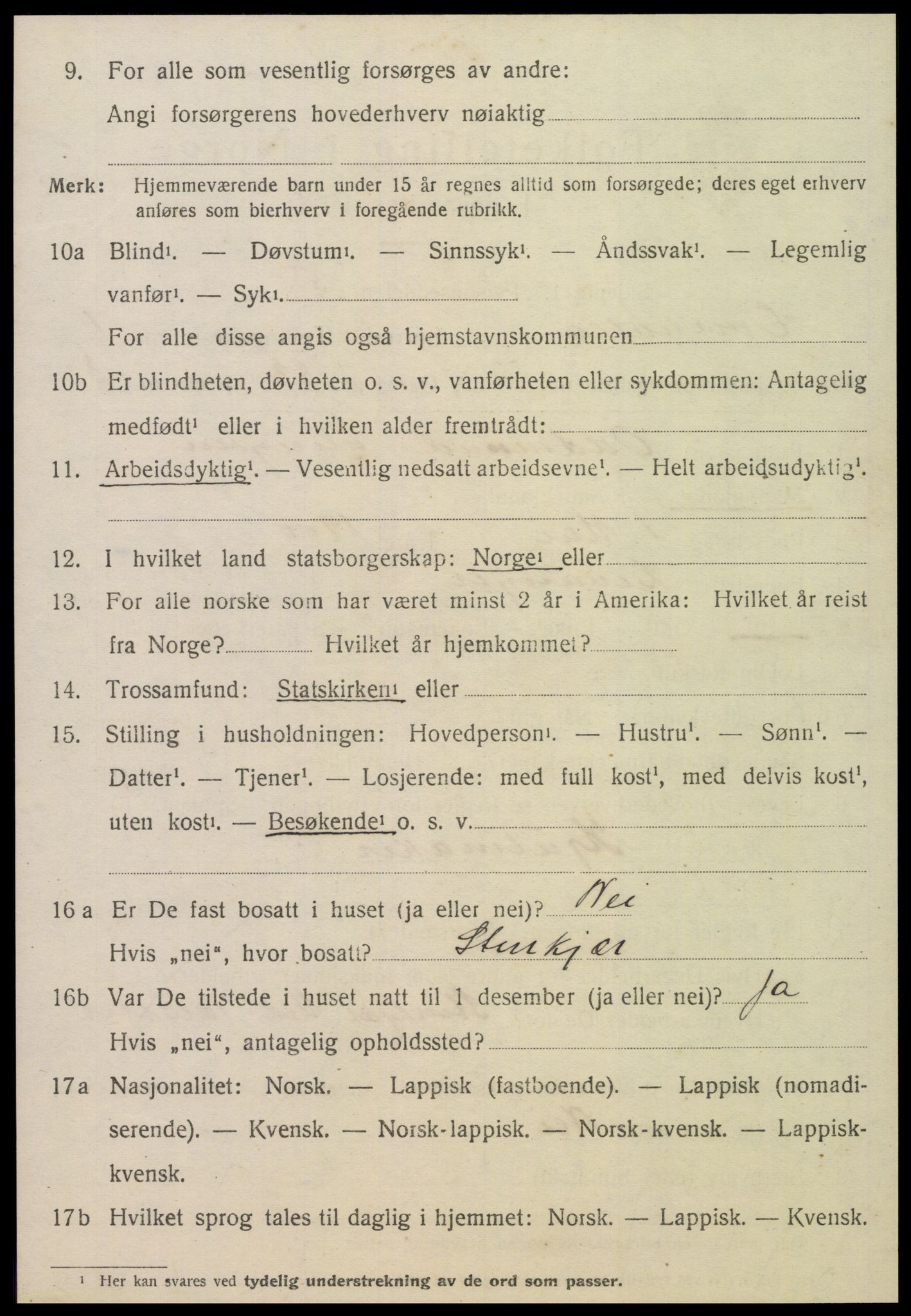SAT, 1920 census for Overhalla, 1920, p. 1021