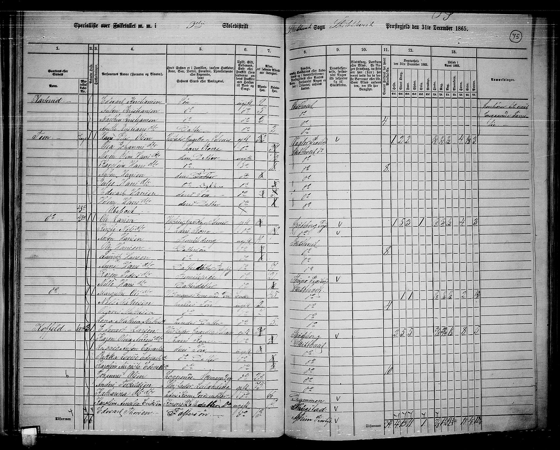 RA, 1865 census for Skiptvet, 1865, p. 66