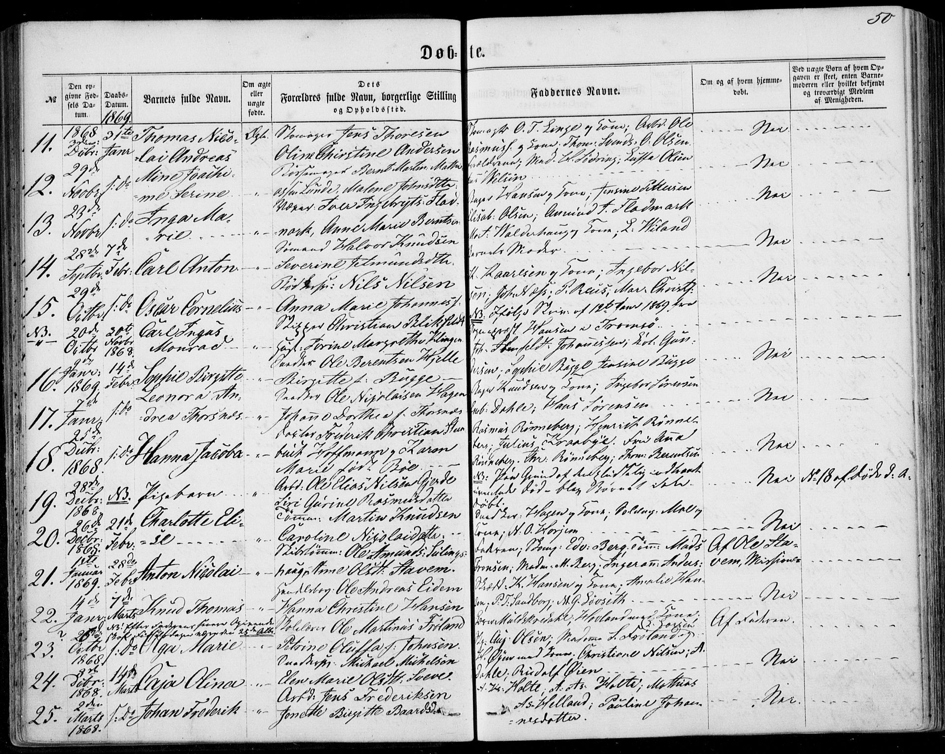 Ministerialprotokoller, klokkerbøker og fødselsregistre - Møre og Romsdal, SAT/A-1454/529/L0452: Parish register (official) no. 529A02, 1864-1871, p. 50