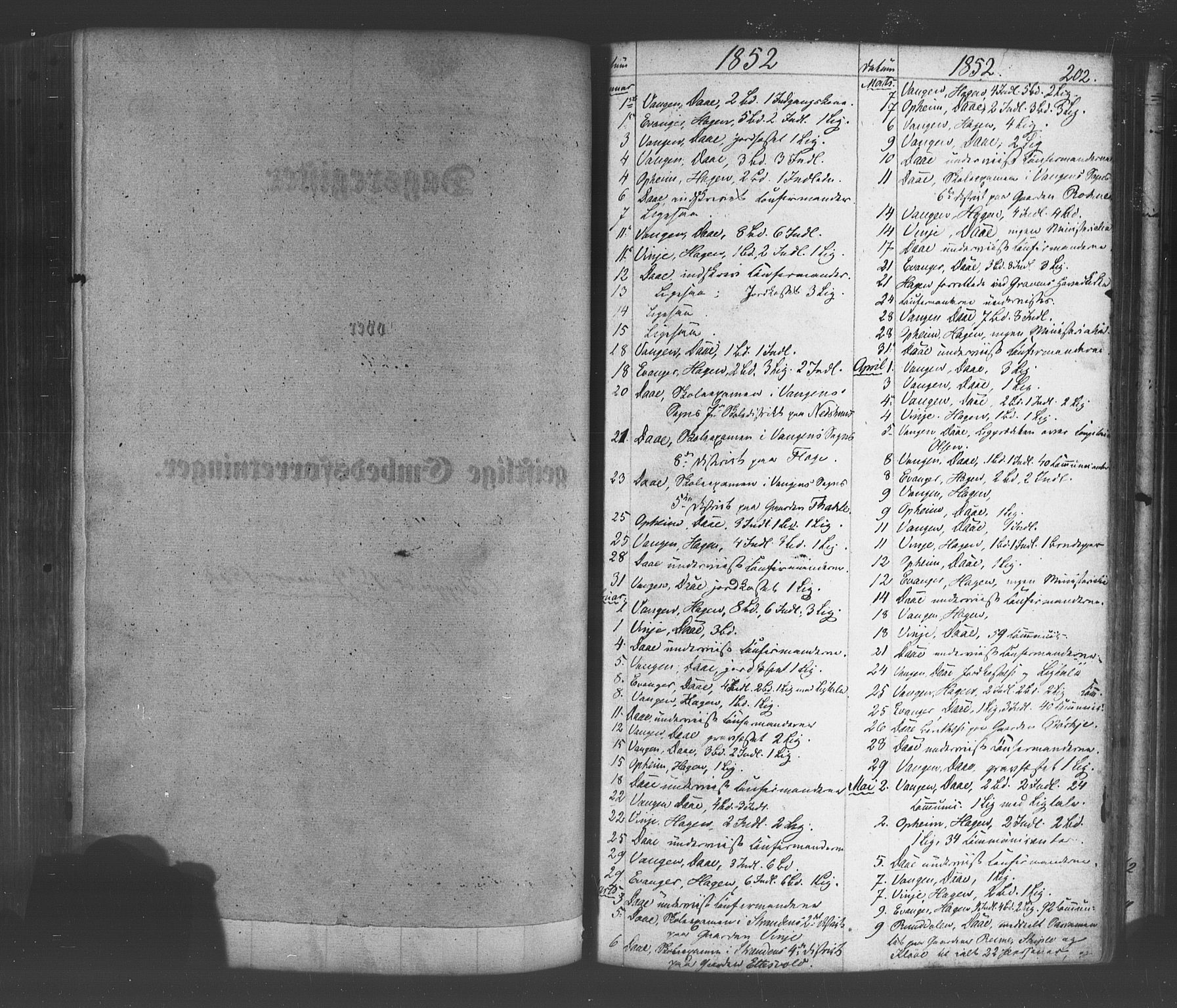 Voss sokneprestembete, AV/SAB-A-79001/H/Haa: Parish register (official) no. A 19, 1851-1886, p. 202