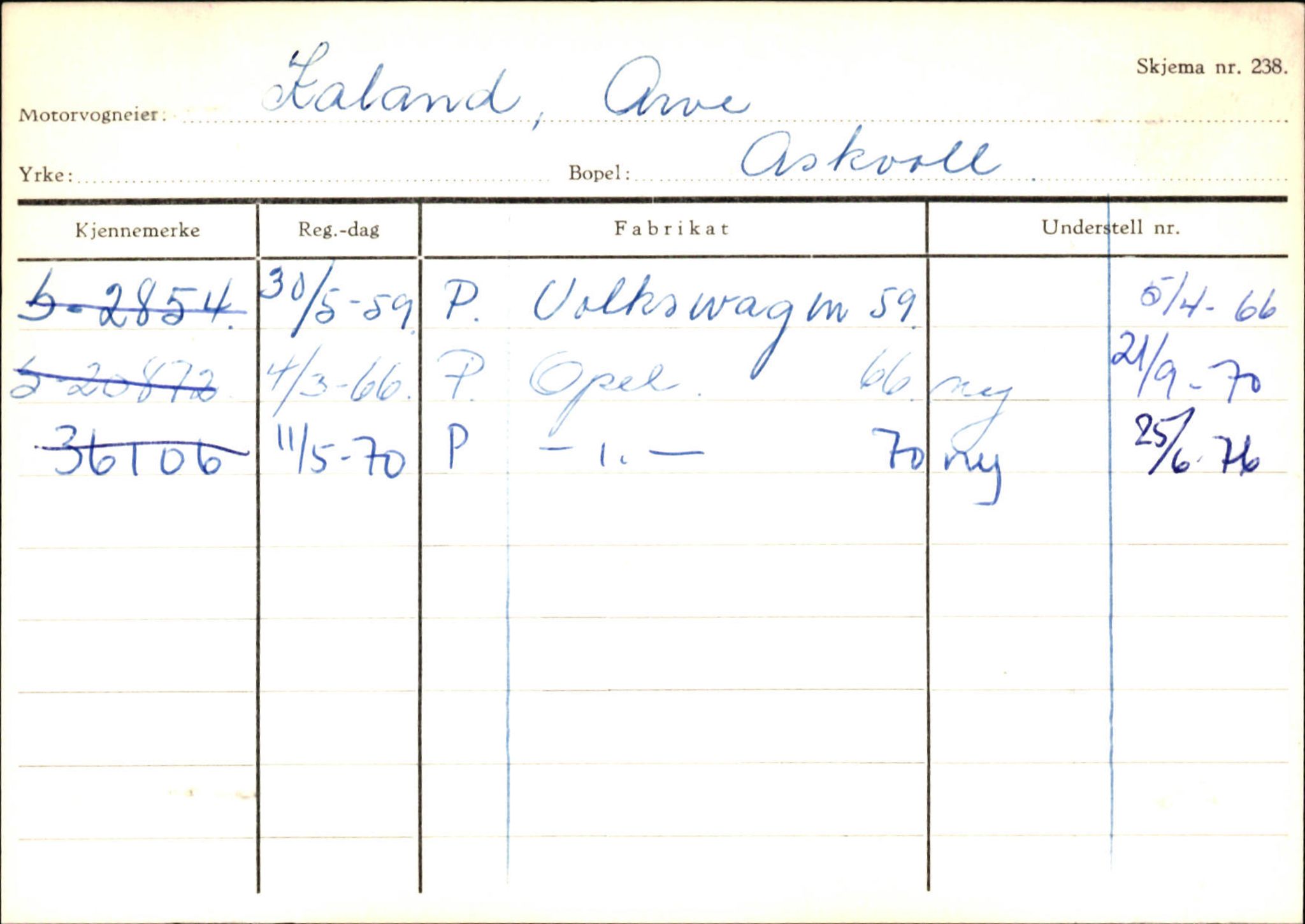 Statens vegvesen, Sogn og Fjordane vegkontor, AV/SAB-A-5301/4/F/L0132: Eigarregister Askvoll A-Å. Balestrand A-Å, 1945-1975, p. 465