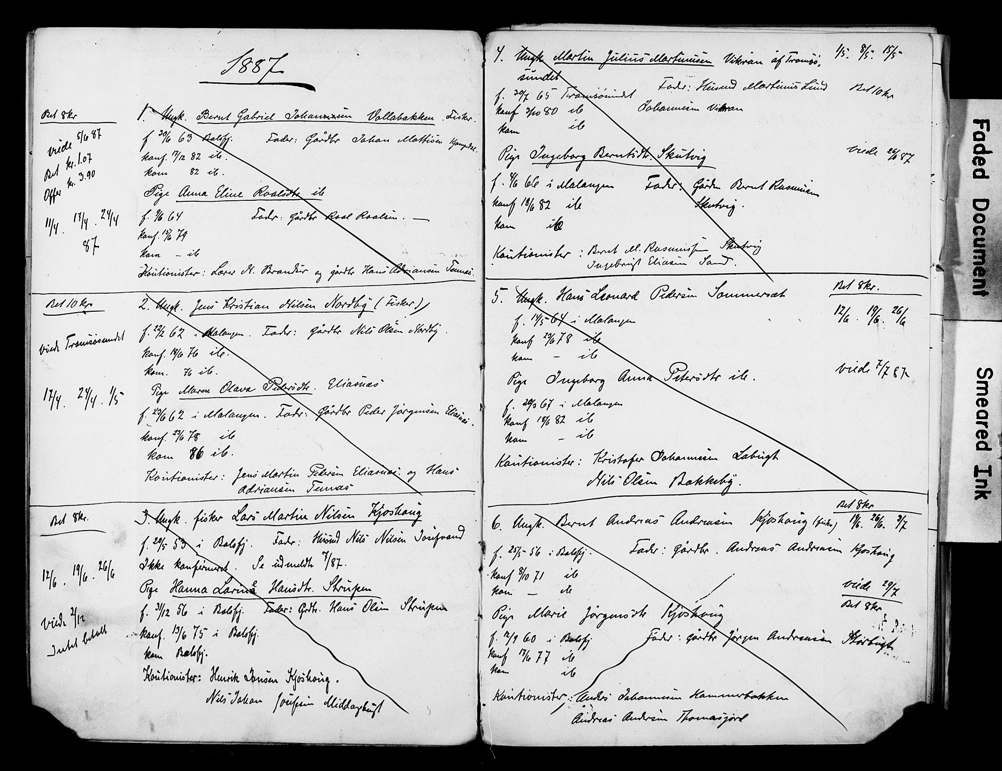 Balsfjord sokneprestembete, SATØ/S-1303/H/Hd/L0029: Banns register no. 29, 1879-1893