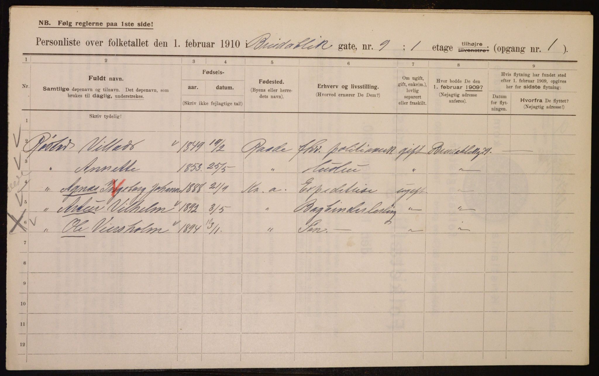 OBA, Municipal Census 1910 for Kristiania, 1910, p. 7803