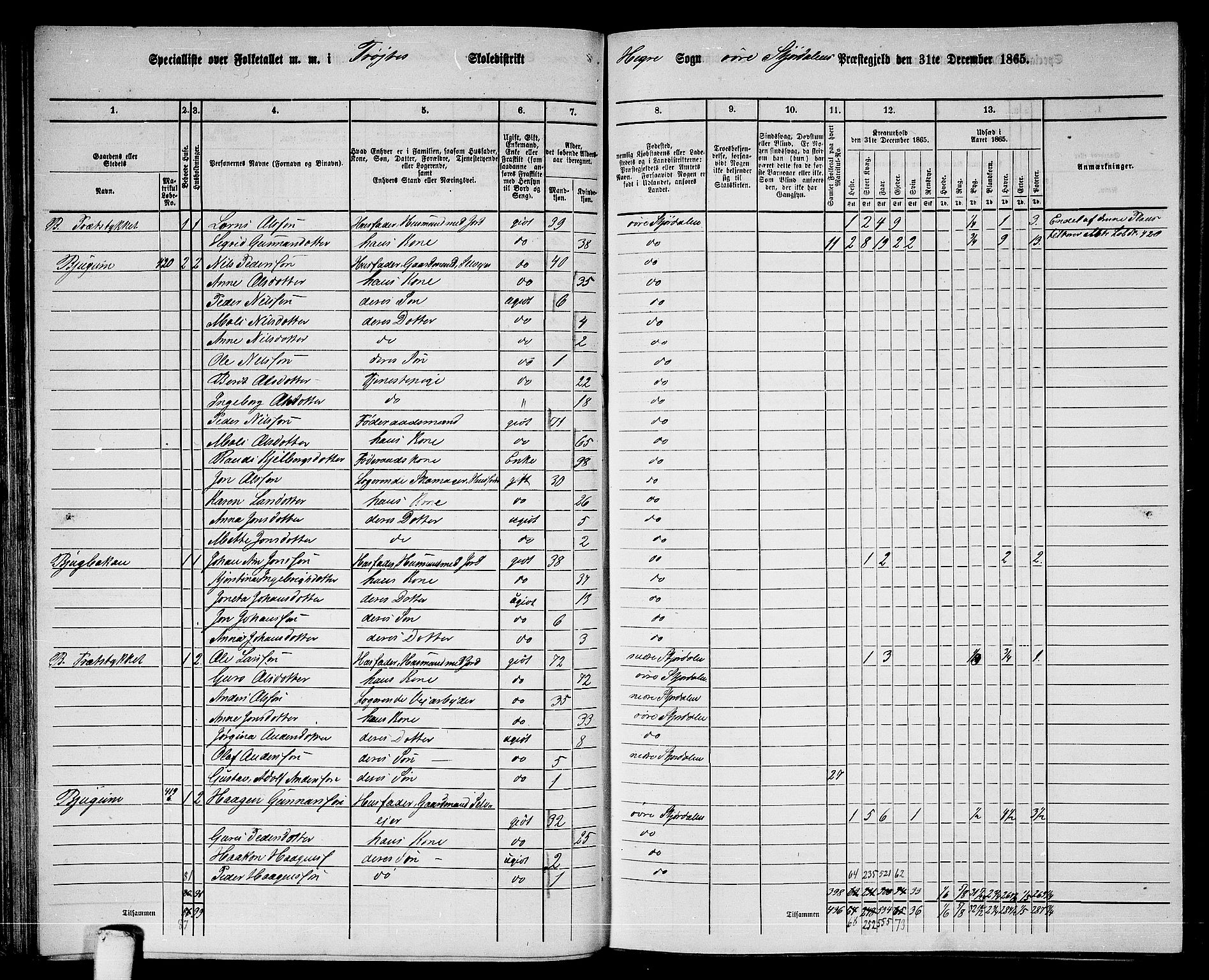 RA, 1865 census for Øvre Stjørdal, 1865, p. 60