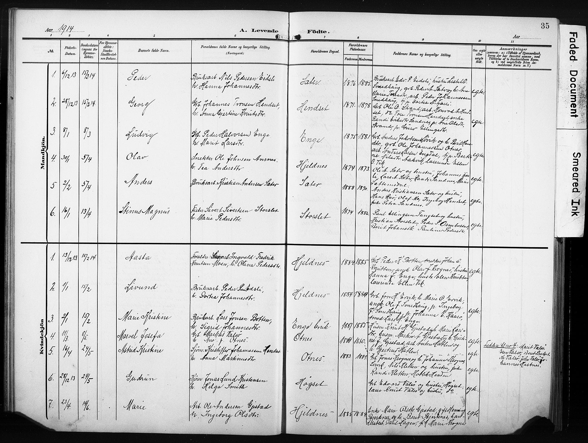 Ministerialprotokoller, klokkerbøker og fødselsregistre - Møre og Romsdal, AV/SAT-A-1454/580/L0927: Parish register (copy) no. 580C02, 1904-1932, p. 35