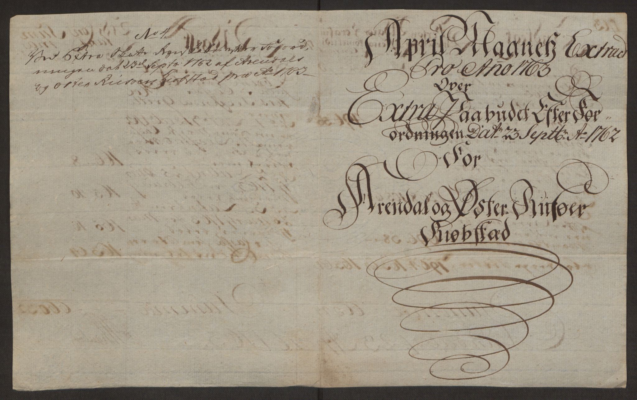 Rentekammeret inntil 1814, Reviderte regnskaper, Byregnskaper, AV/RA-EA-4066/R/Rl/L0230/0001: [L4] Kontribusjonsregnskap / Ekstraskatt, 1762-1764, p. 141