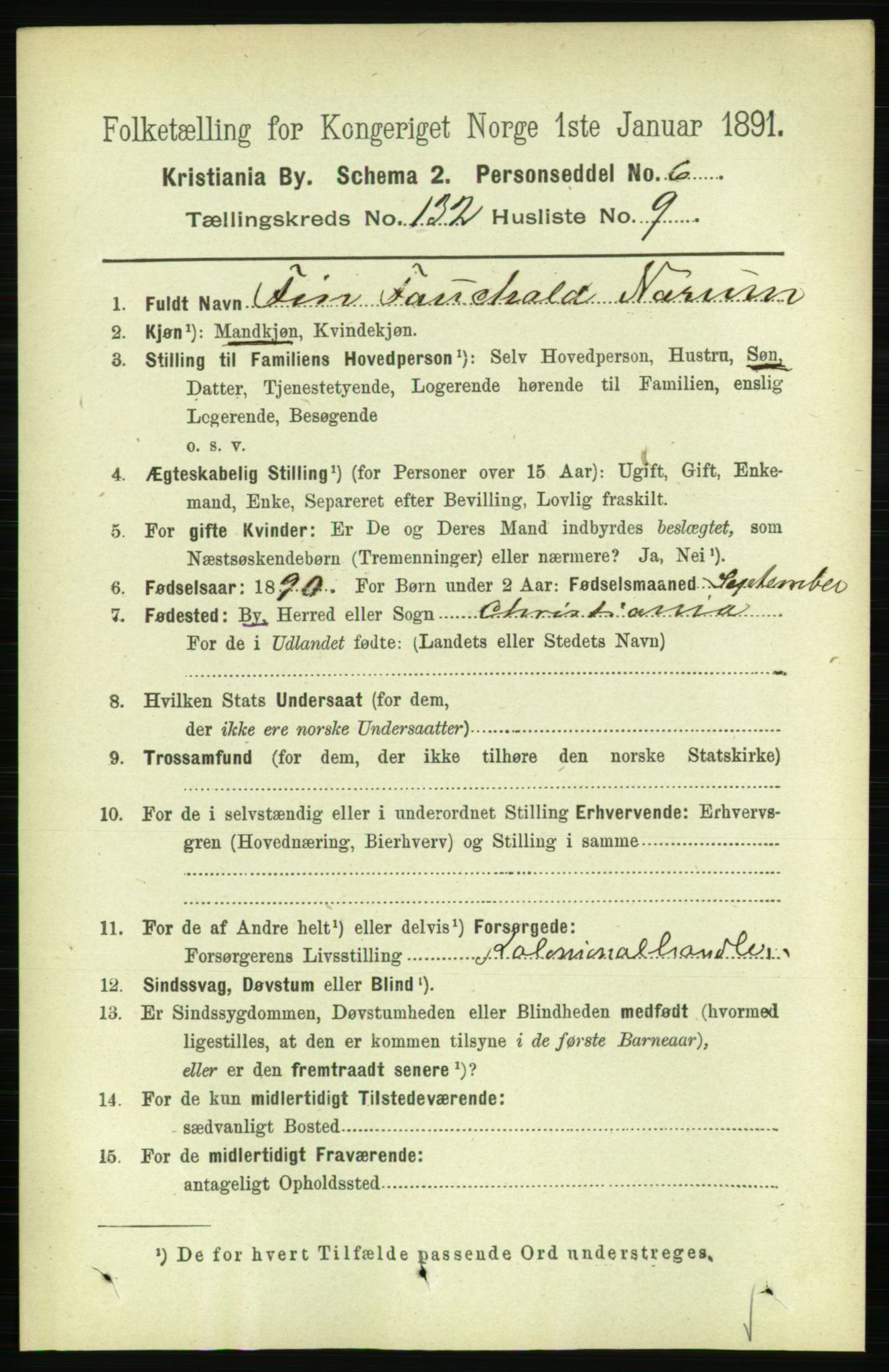 RA, 1891 census for 0301 Kristiania, 1891, p. 71656