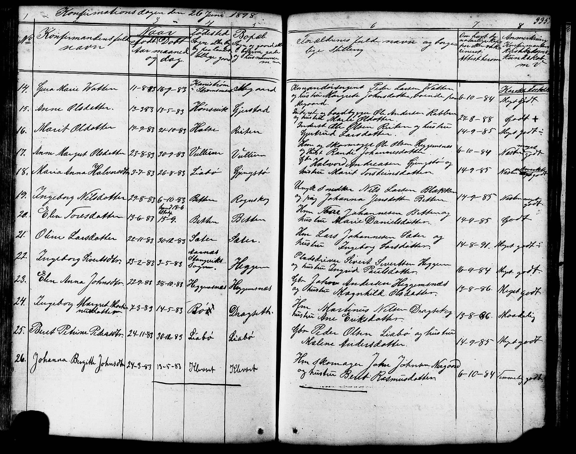 Ministerialprotokoller, klokkerbøker og fødselsregistre - Møre og Romsdal, SAT/A-1454/576/L0890: Parish register (copy) no. 576C01, 1837-1908, p. 335