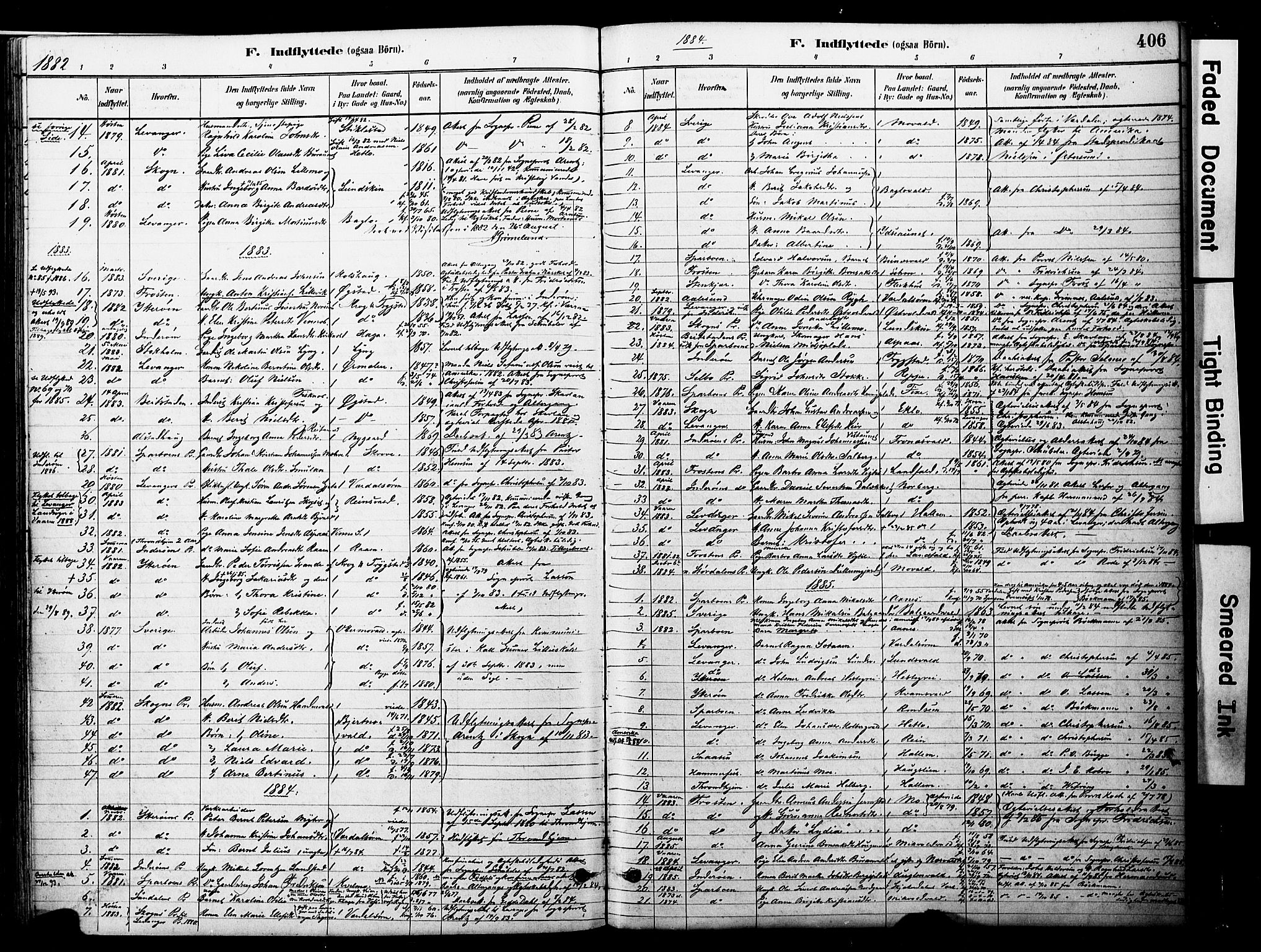 Ministerialprotokoller, klokkerbøker og fødselsregistre - Nord-Trøndelag, SAT/A-1458/723/L0244: Parish register (official) no. 723A13, 1881-1899, p. 406