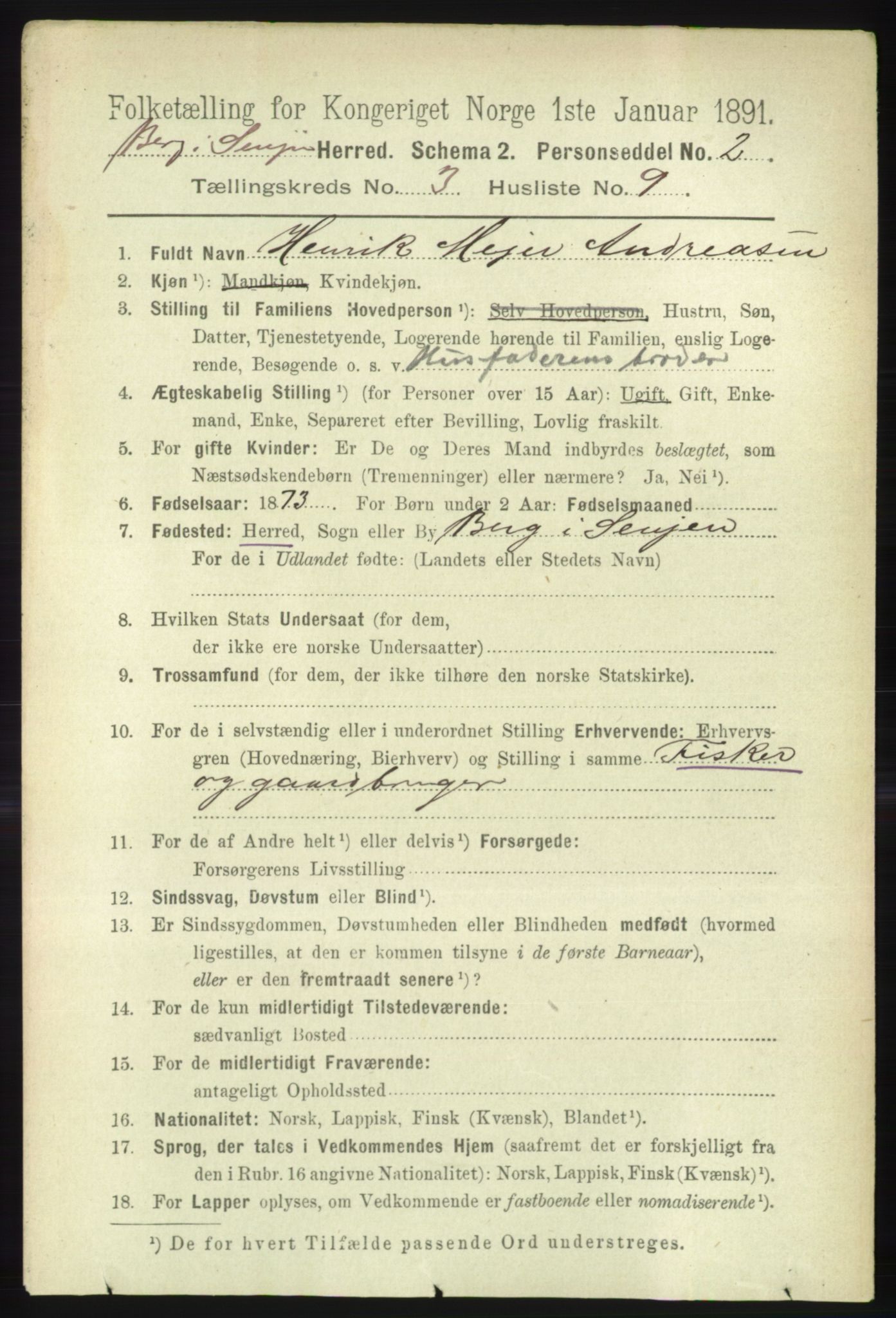 RA, 1891 census for 1929 Berg, 1891, p. 1090
