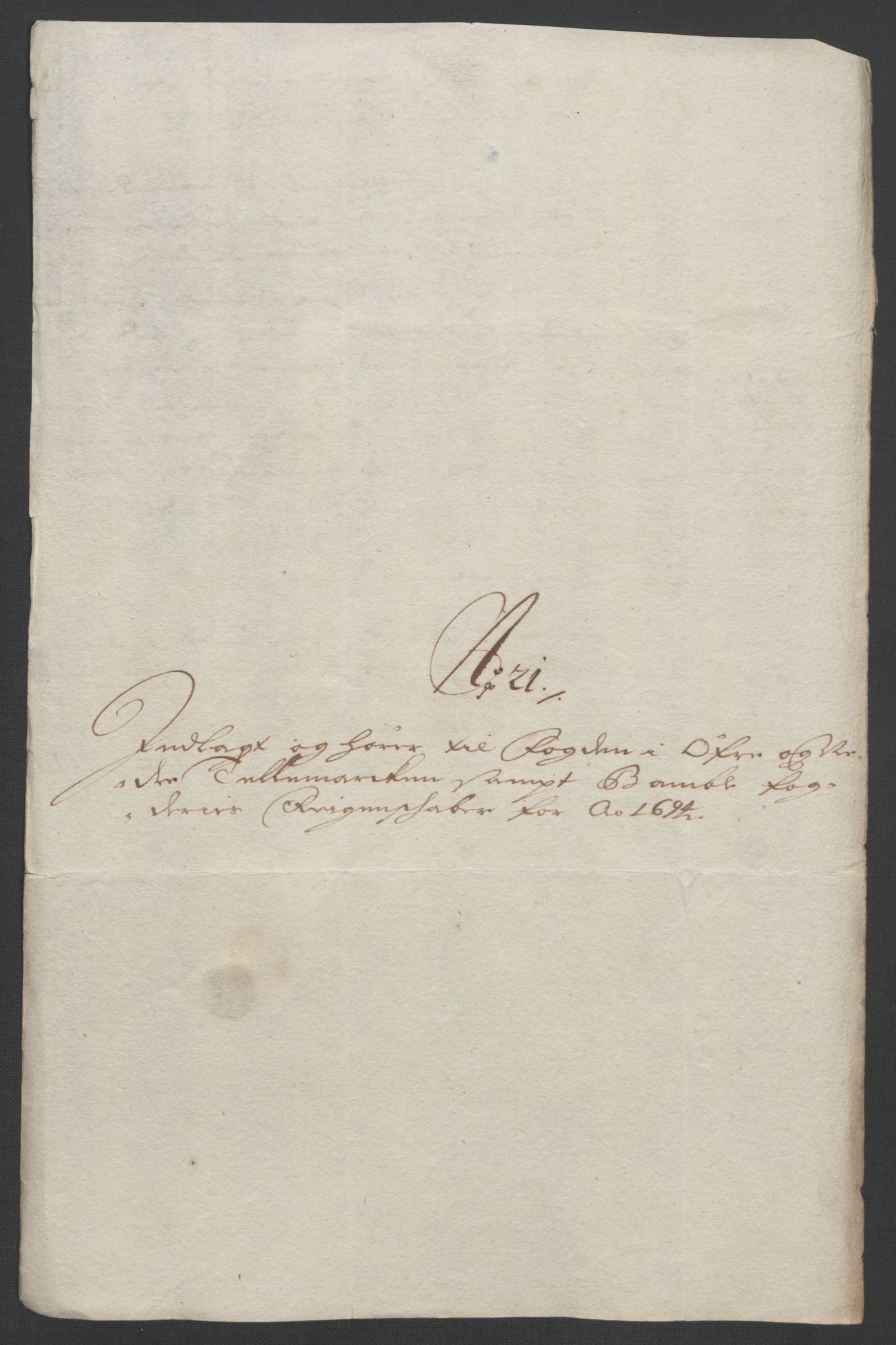 Rentekammeret inntil 1814, Reviderte regnskaper, Fogderegnskap, RA/EA-4092/R36/L2092: Fogderegnskap Øvre og Nedre Telemark og Bamble, 1694, p. 188