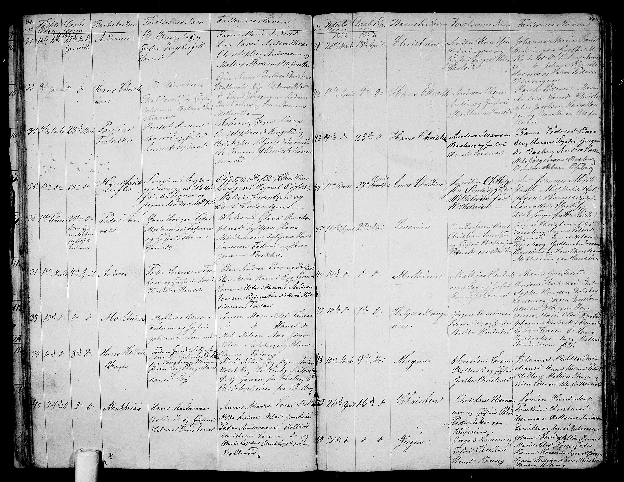 Sem kirkebøker, AV/SAKO-A-5/G/Ga/L0003: Parish register (copy) no. I 3, 1844-1855, p. 84-85