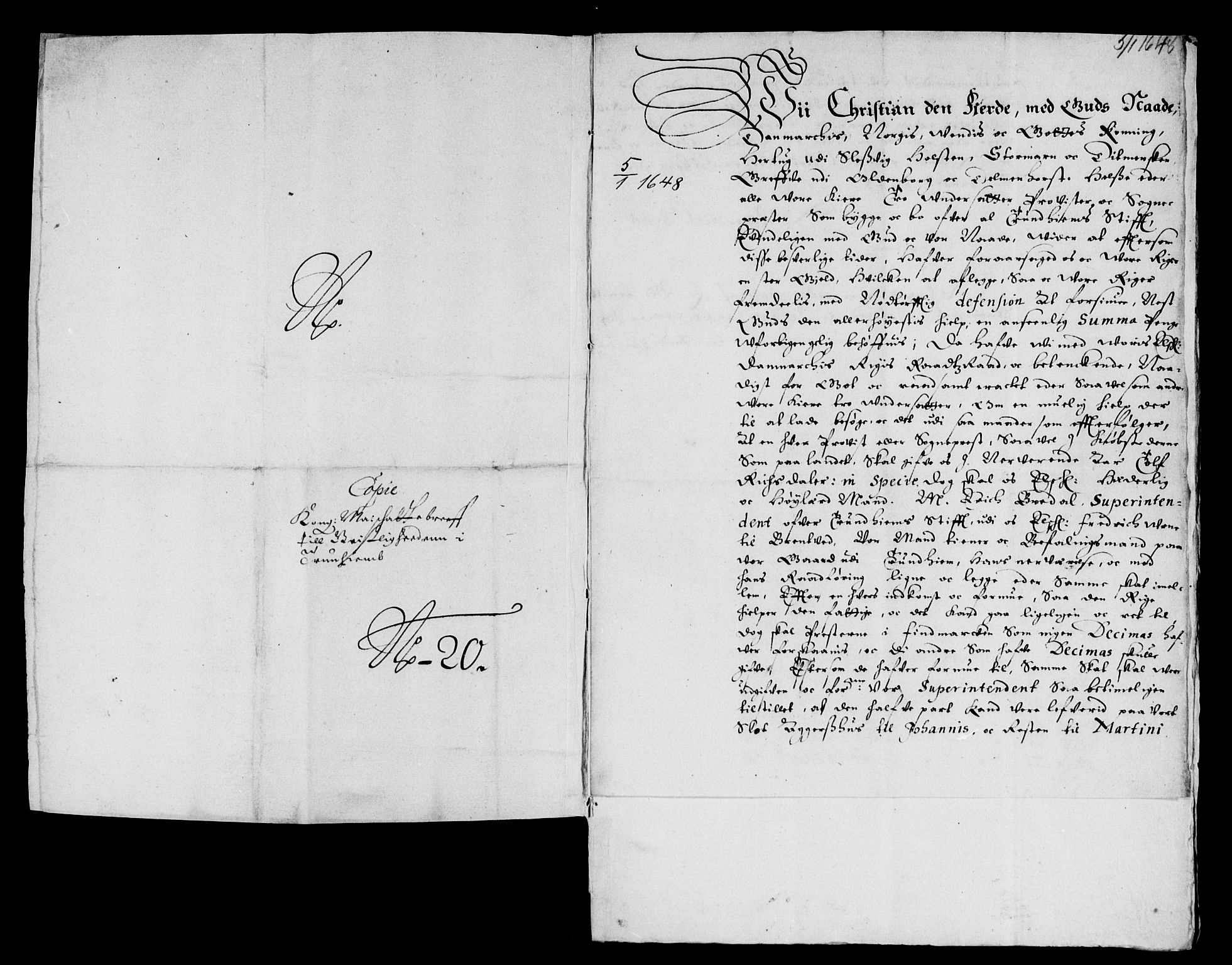 Rentekammeret inntil 1814, Reviderte regnskaper, Lensregnskaper, AV/RA-EA-5023/R/Rb/Rbw/L0094: Trondheim len, 1648-1650