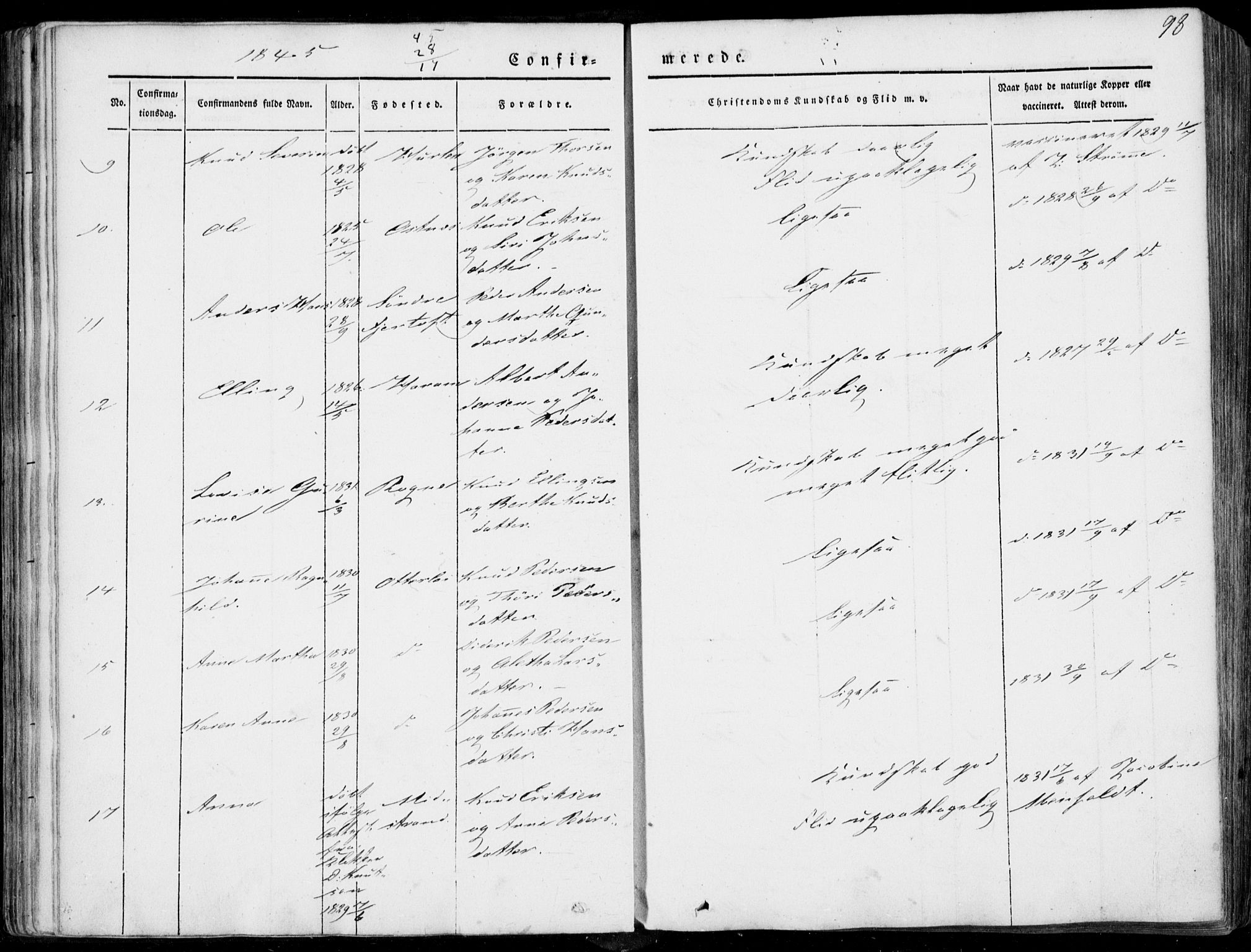 Ministerialprotokoller, klokkerbøker og fødselsregistre - Møre og Romsdal, SAT/A-1454/536/L0497: Parish register (official) no. 536A06, 1845-1865, p. 98