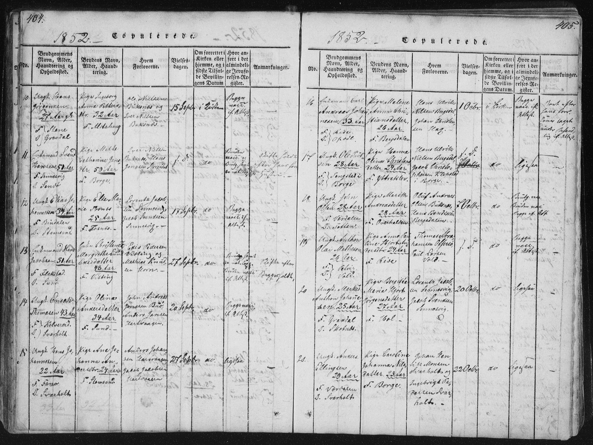 Ministerialprotokoller, klokkerbøker og fødselsregistre - Nordland, SAT/A-1459/881/L1164: Parish register (copy) no. 881C01, 1818-1853, p. 404-405