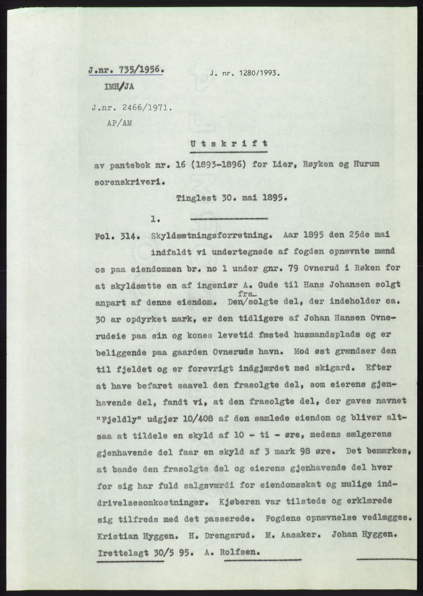 Statsarkivet i Kongsberg, AV/SAKO-A-0001/E/Ee/L0006: Avskrifter, SAO jnr. 401/1956 - 791/1956, 1956, p. 349