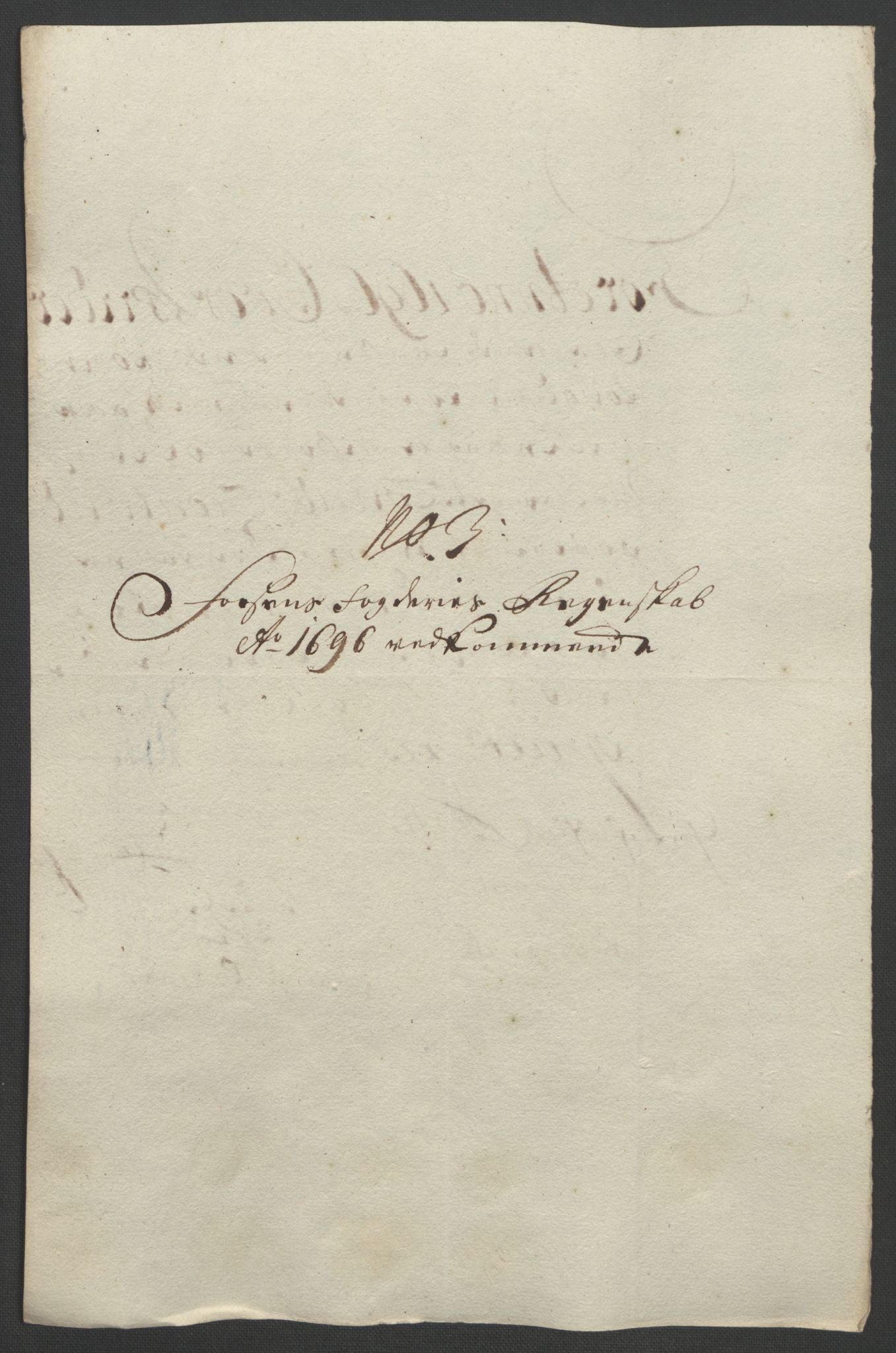 Rentekammeret inntil 1814, Reviderte regnskaper, Fogderegnskap, AV/RA-EA-4092/R57/L3851: Fogderegnskap Fosen, 1695-1696, p. 290