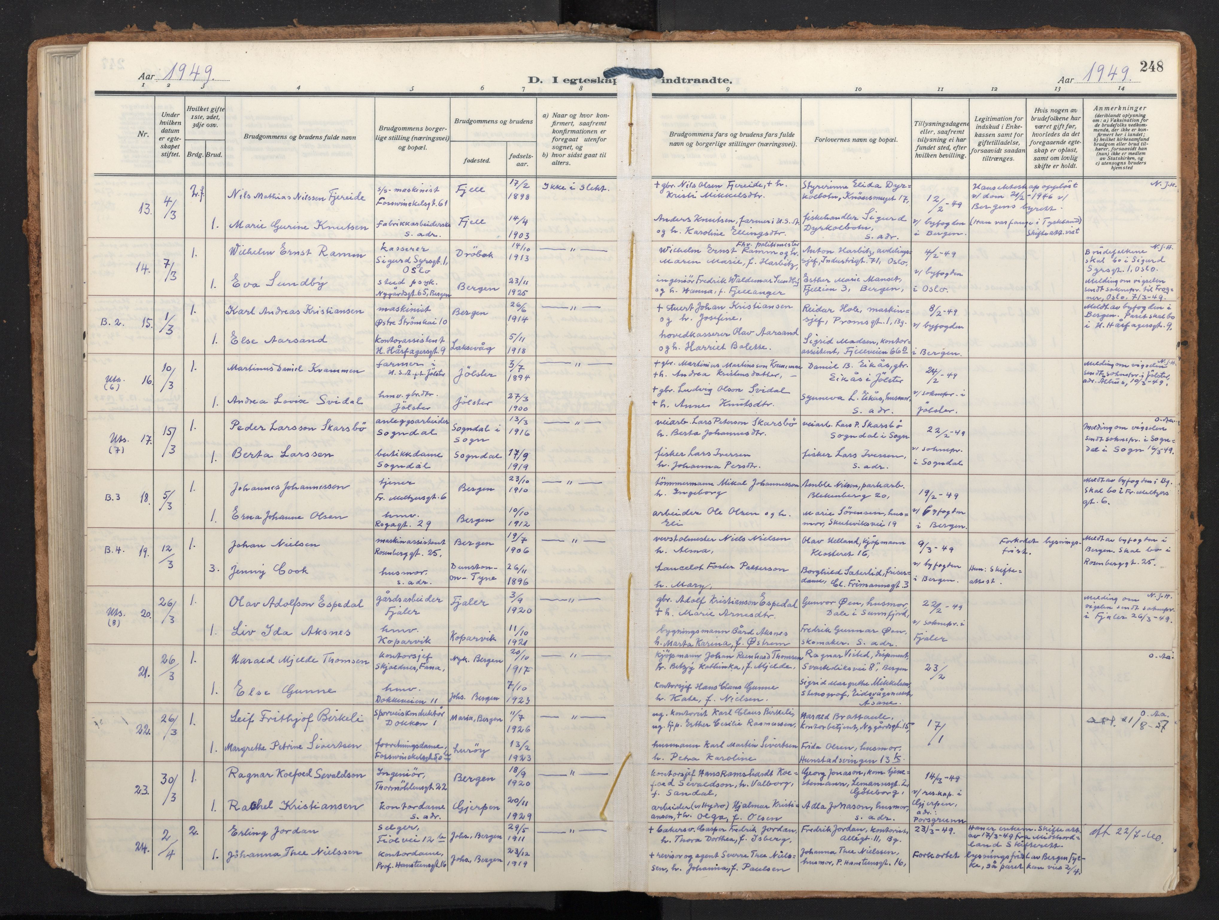 Johanneskirken sokneprestembete, AV/SAB-A-76001/H/Haa/L0014: Parish register (official) no. D 3, 1929-1949, p. 247b-248a