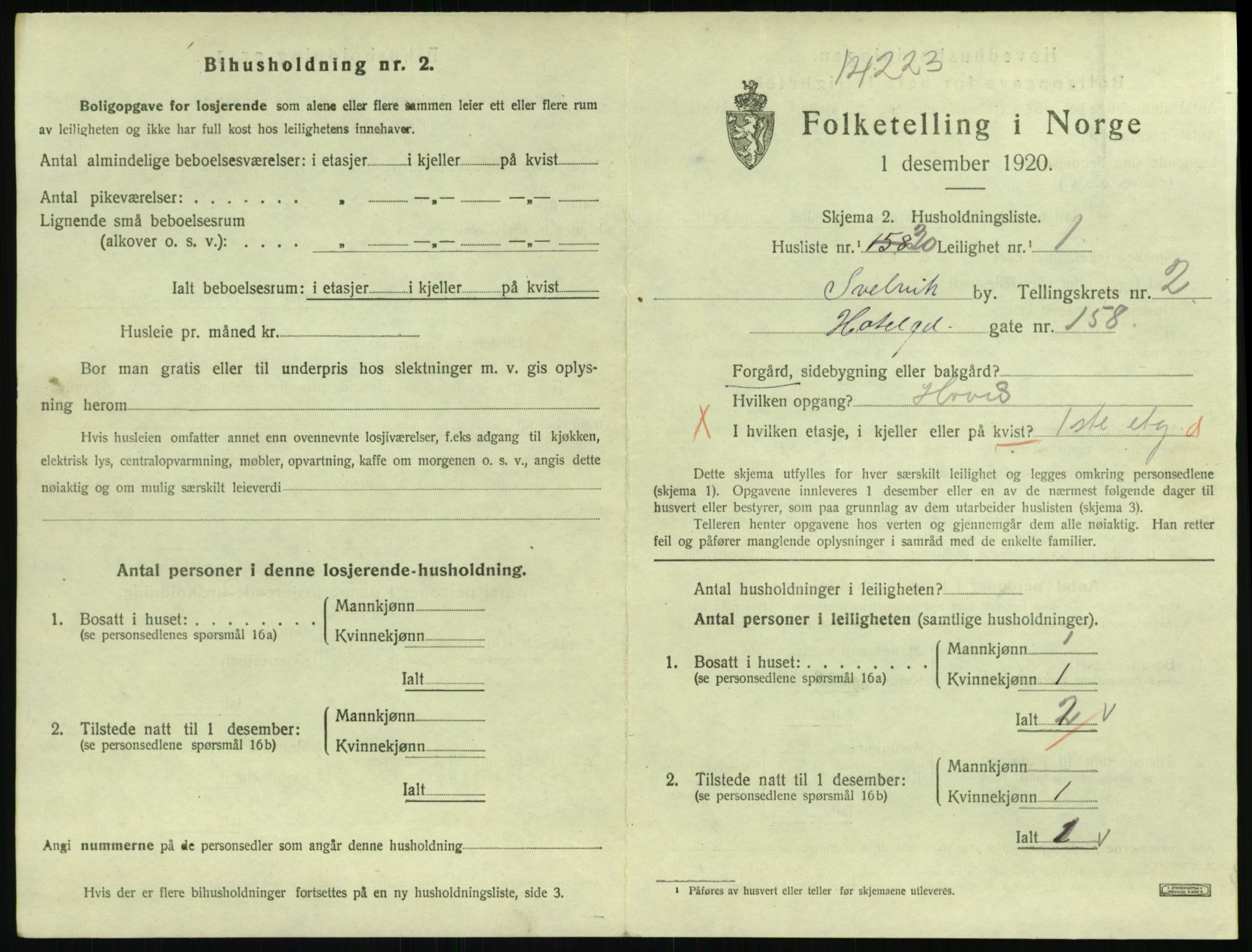 SAKO, 1920 census for Svelvik, 1920, p. 949