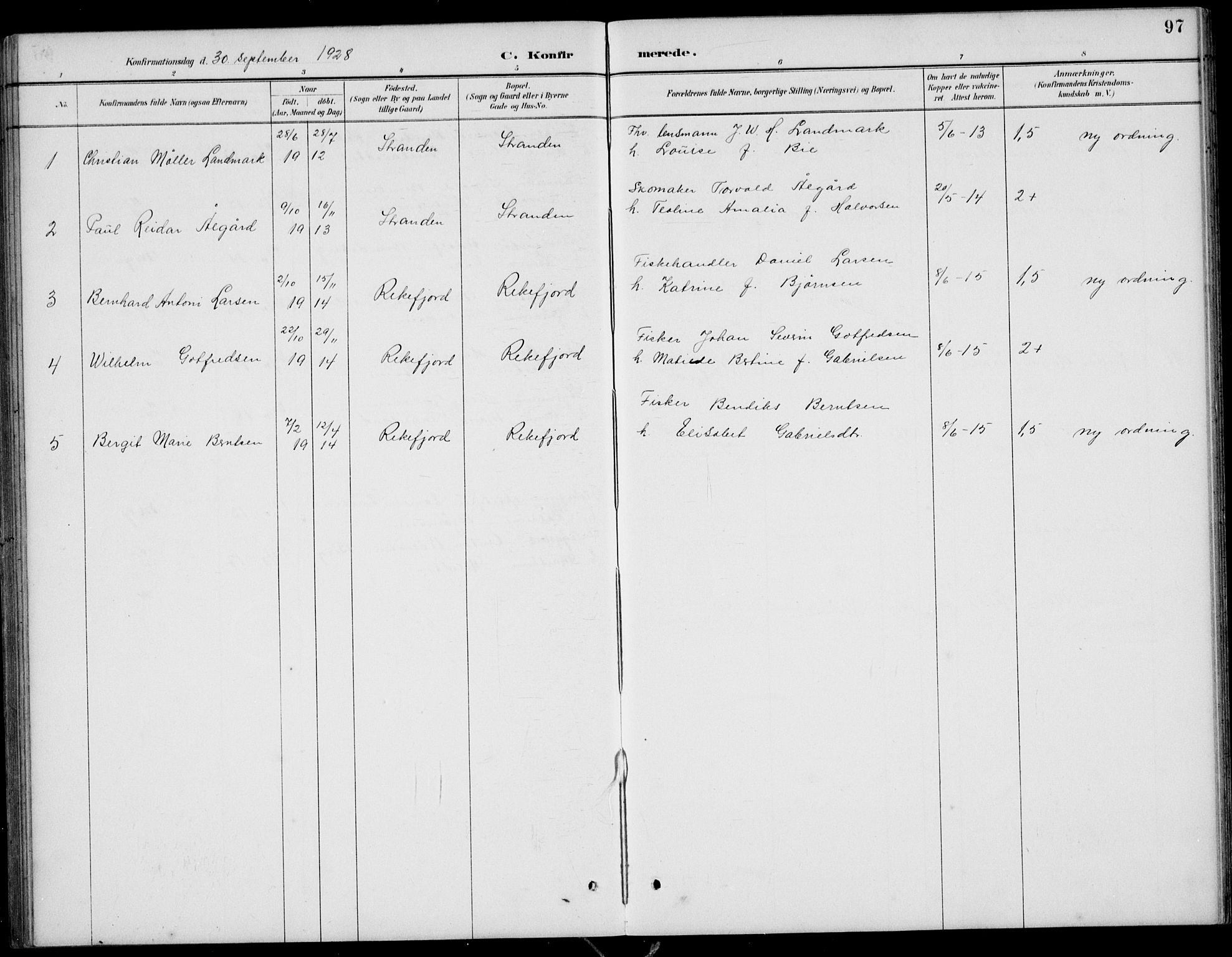 Sokndal sokneprestkontor, SAST/A-101808: Parish register (copy) no. B 5, 1887-1934, p. 97