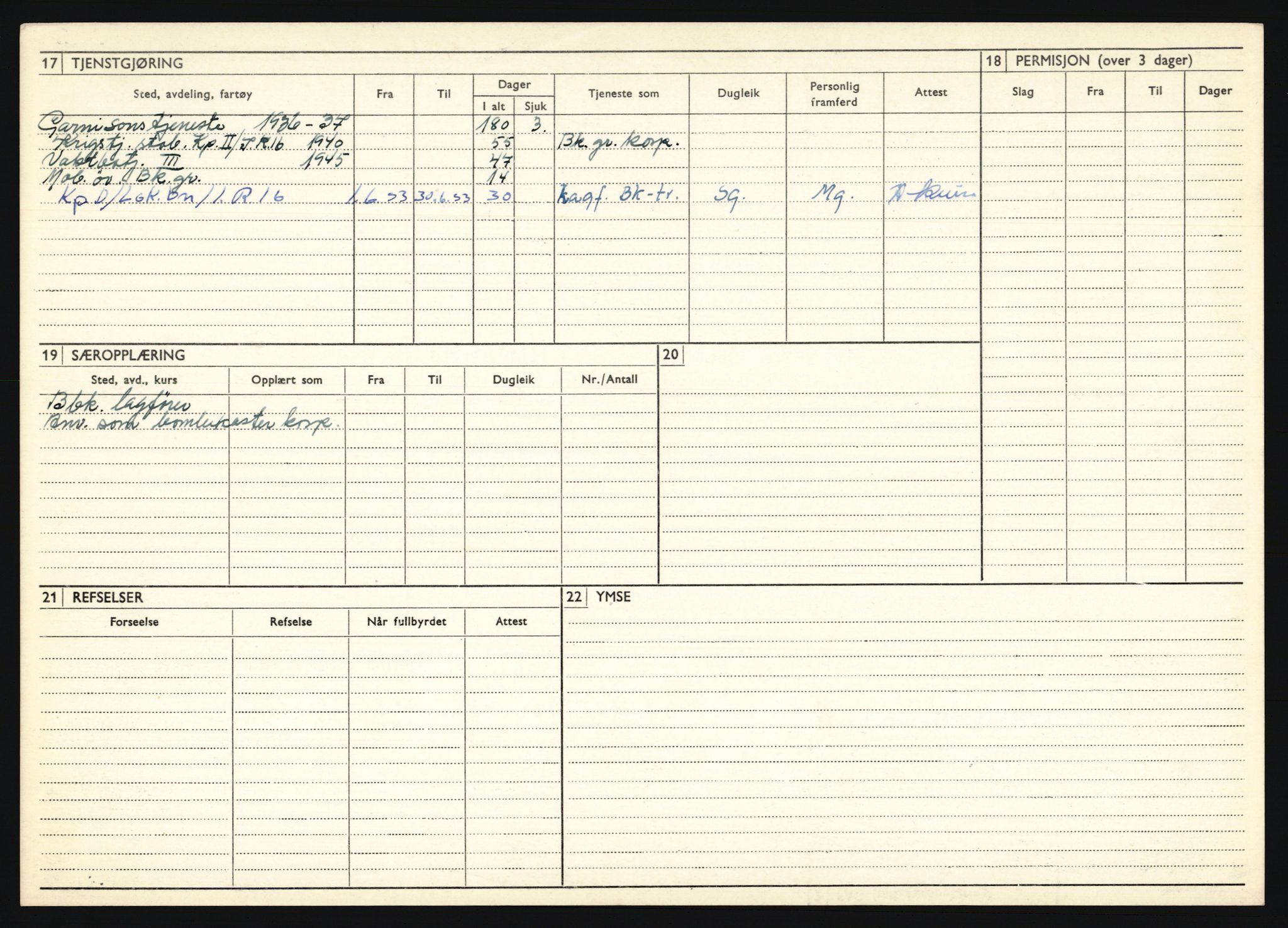 Forsvaret, Troms infanteriregiment nr. 16, AV/RA-RAFA-3146/P/Pa/L0020: Rulleblad for regimentets menige mannskaper, årsklasse 1936, 1936, p. 232