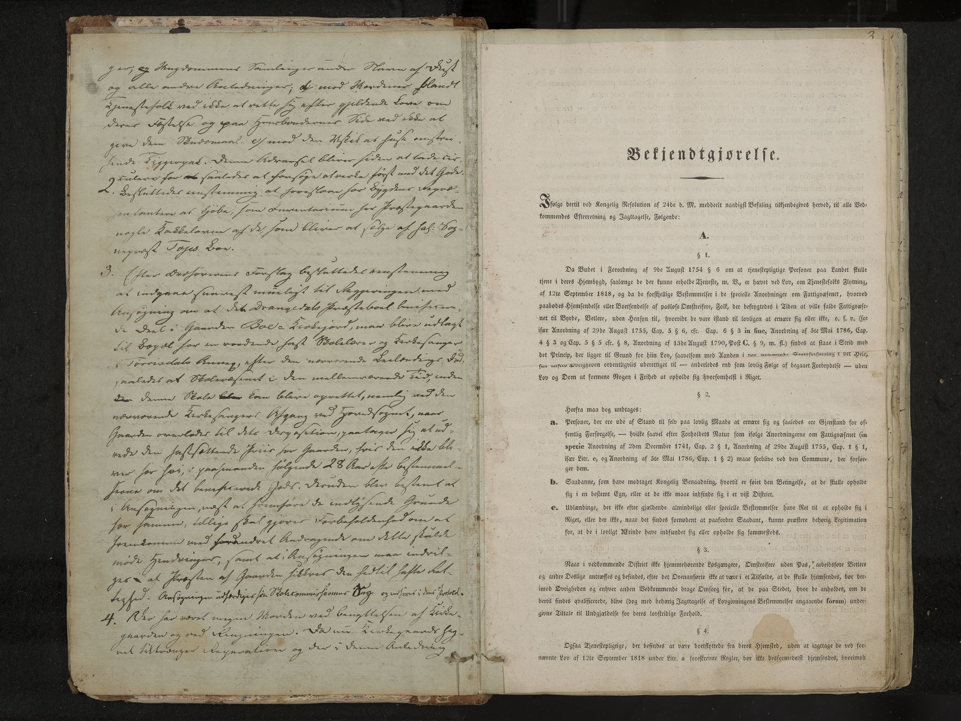 Drangedal formannskap og sentraladministrasjon, IKAK/0817021/A/L0001: Møtebok, 1837-1870, p. 3a