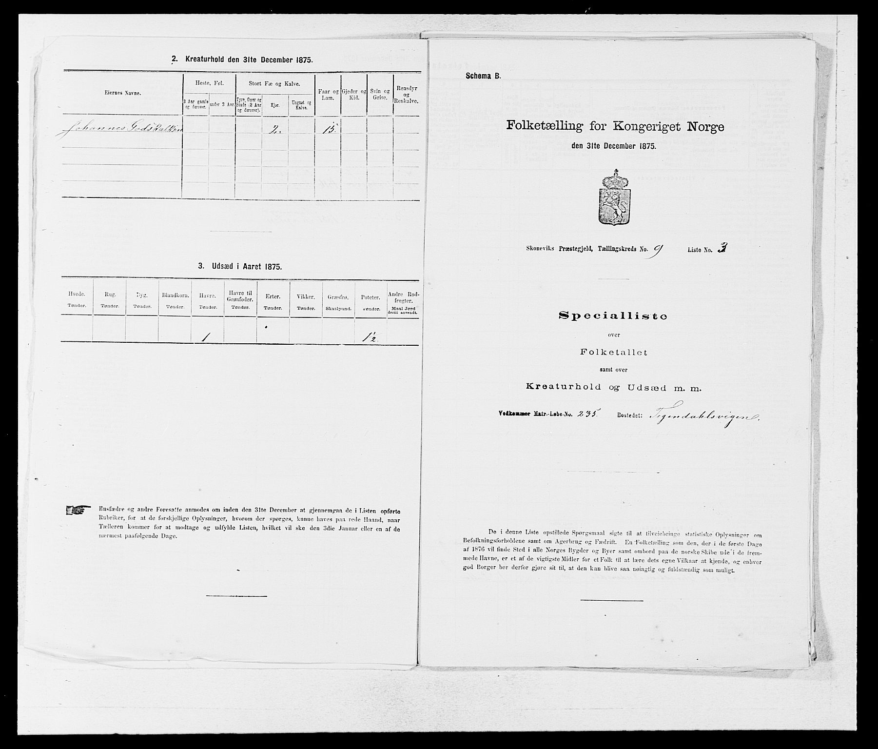 SAB, 1875 census for 1212P Skånevik, 1875, p. 1096