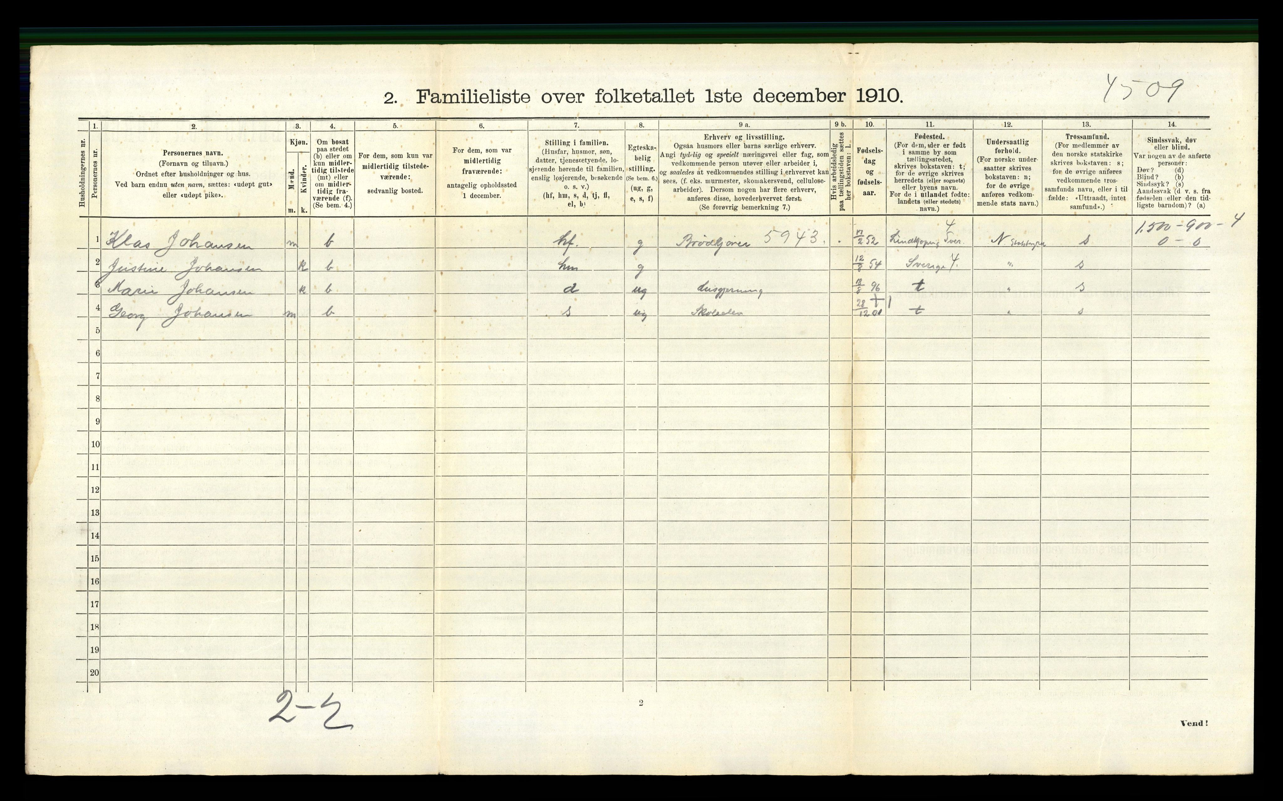 RA, 1910 census for Arendal, 1910, p. 5166