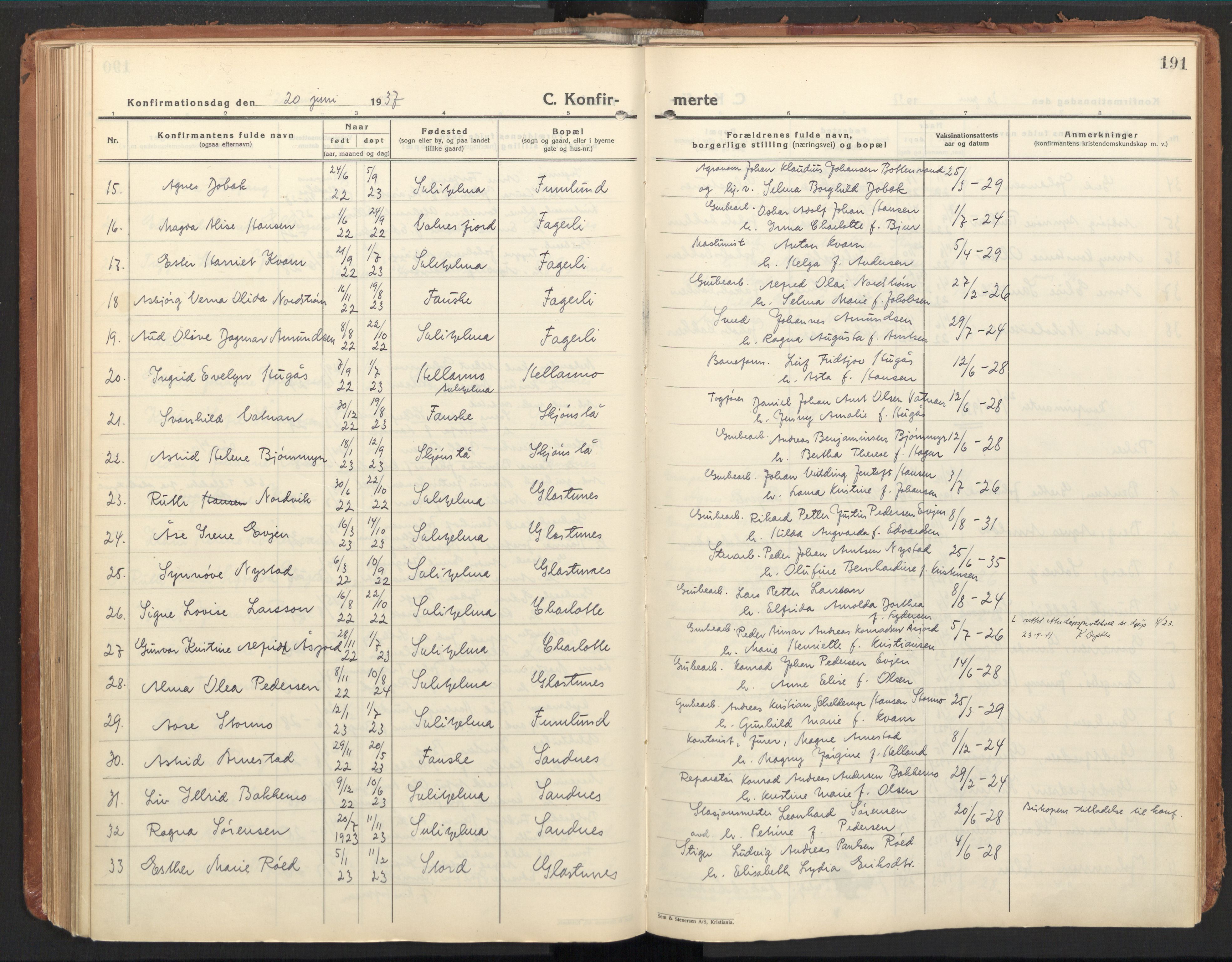 Ministerialprotokoller, klokkerbøker og fødselsregistre - Nordland, SAT/A-1459/850/L0716: Curate's parish register no. 850B06, 1924-1938, p. 191