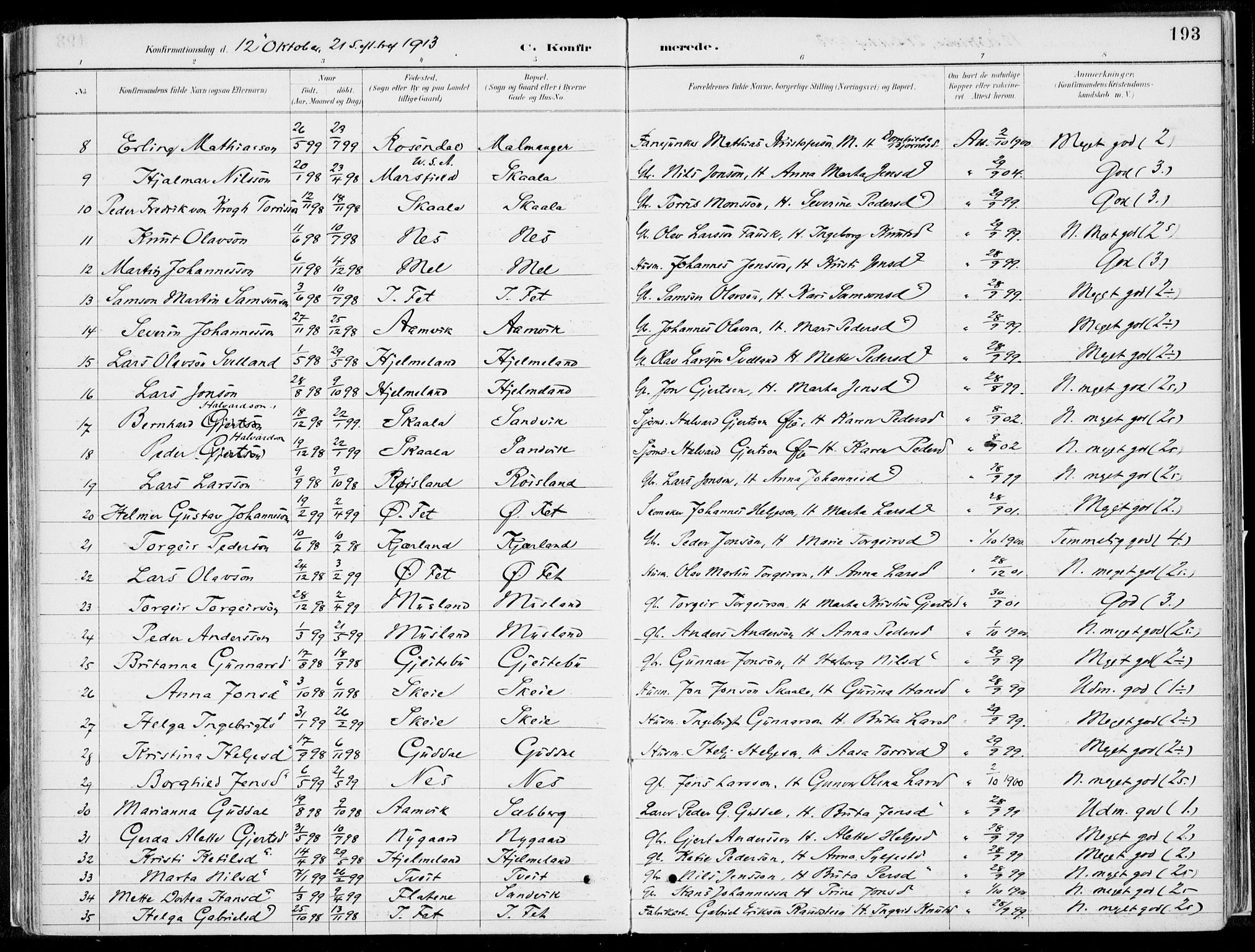 Kvinnherad sokneprestembete, SAB/A-76401/H/Haa: Parish register (official) no. B  1, 1887-1921, p. 193