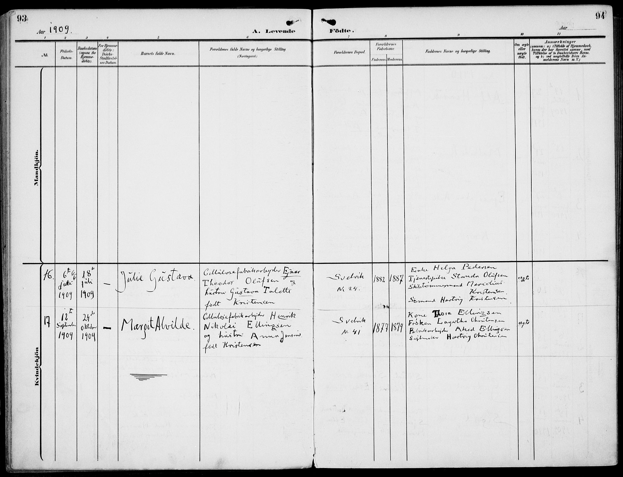 Strømm kirkebøker, SAKO/A-322/F/Fb/L0002: Parish register (official) no. II 2, 1900-1919, p. 93-94