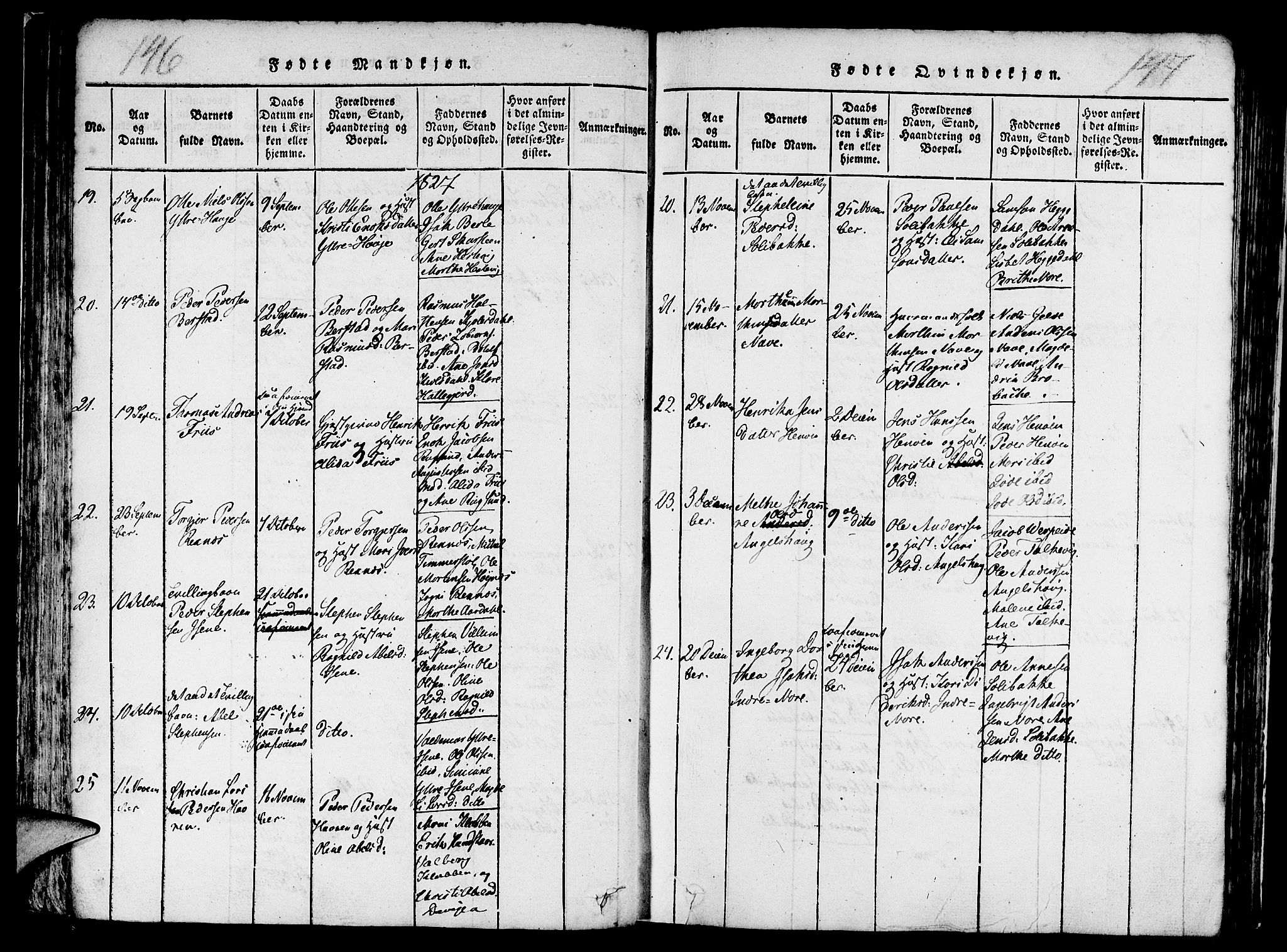 Davik sokneprestembete, SAB/A-79701/H/Haa/Haaa/L0003: Parish register (official) no. A 3, 1816-1830, p. 146-147