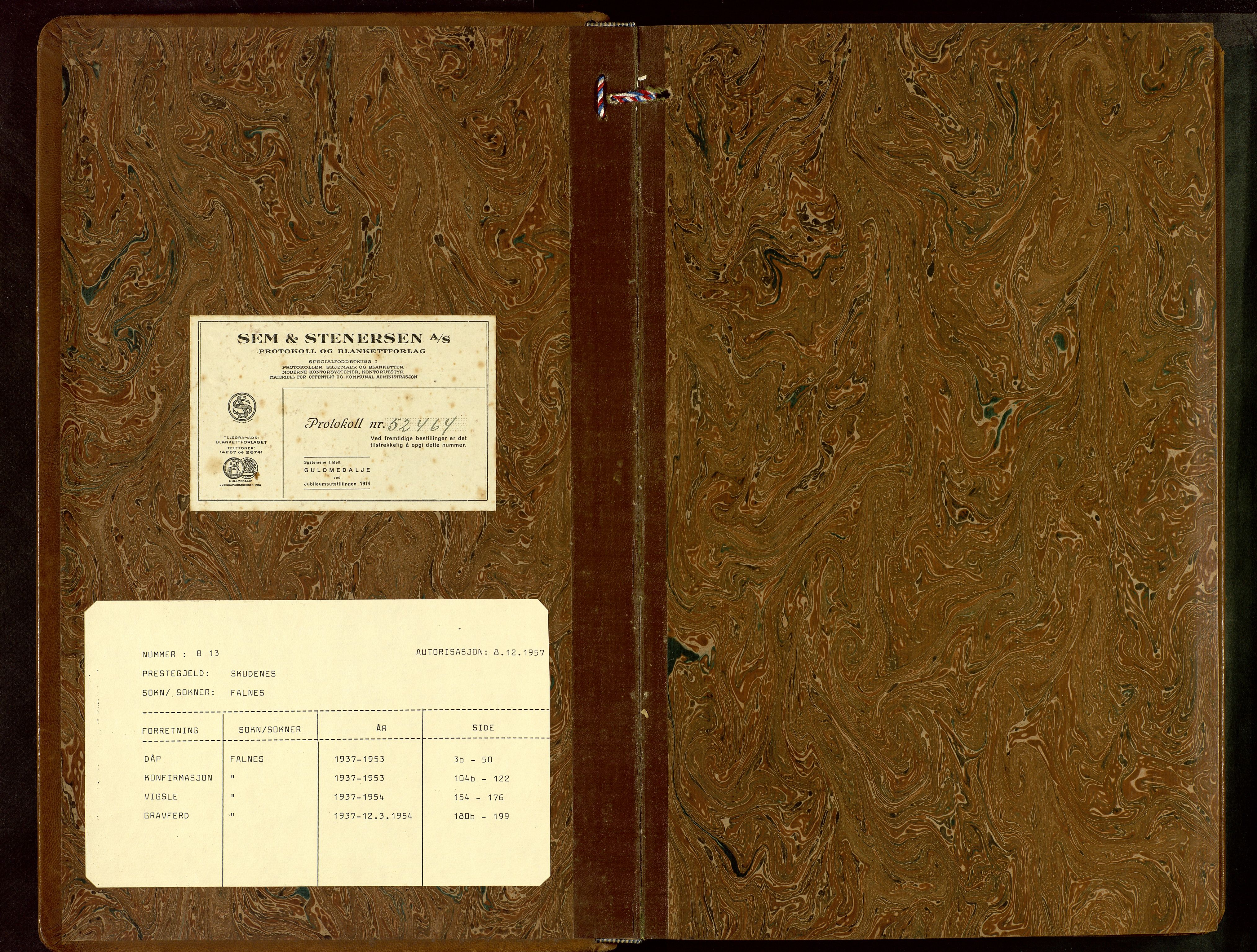 Skudenes sokneprestkontor, SAST/A -101849/H/Ha/Hab/L0013: Parish register (copy) no. B 13, 1937-1954