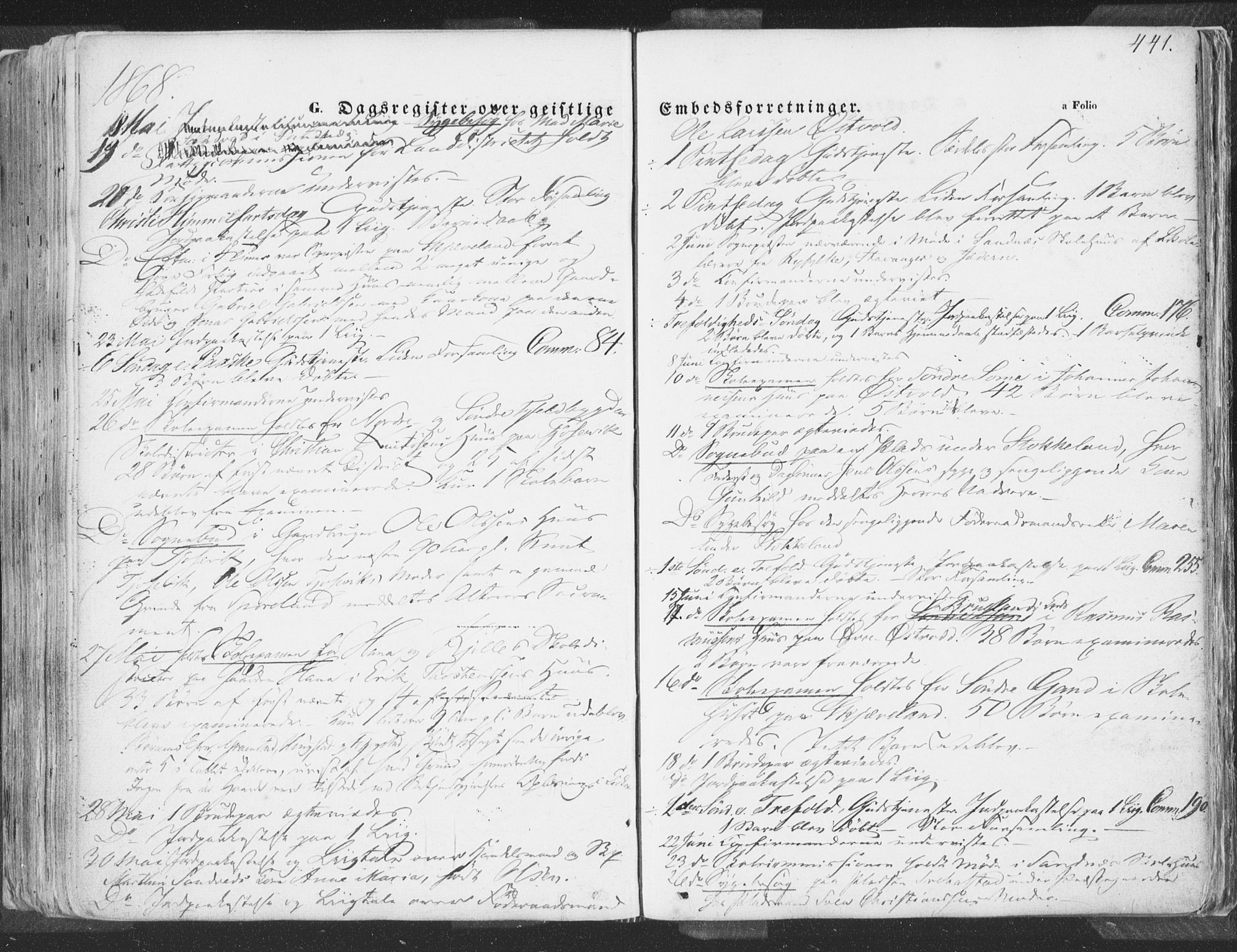 Høyland sokneprestkontor, AV/SAST-A-101799/001/30BA/L0009: Parish register (official) no. A 9.2, 1857-1877, p. 441