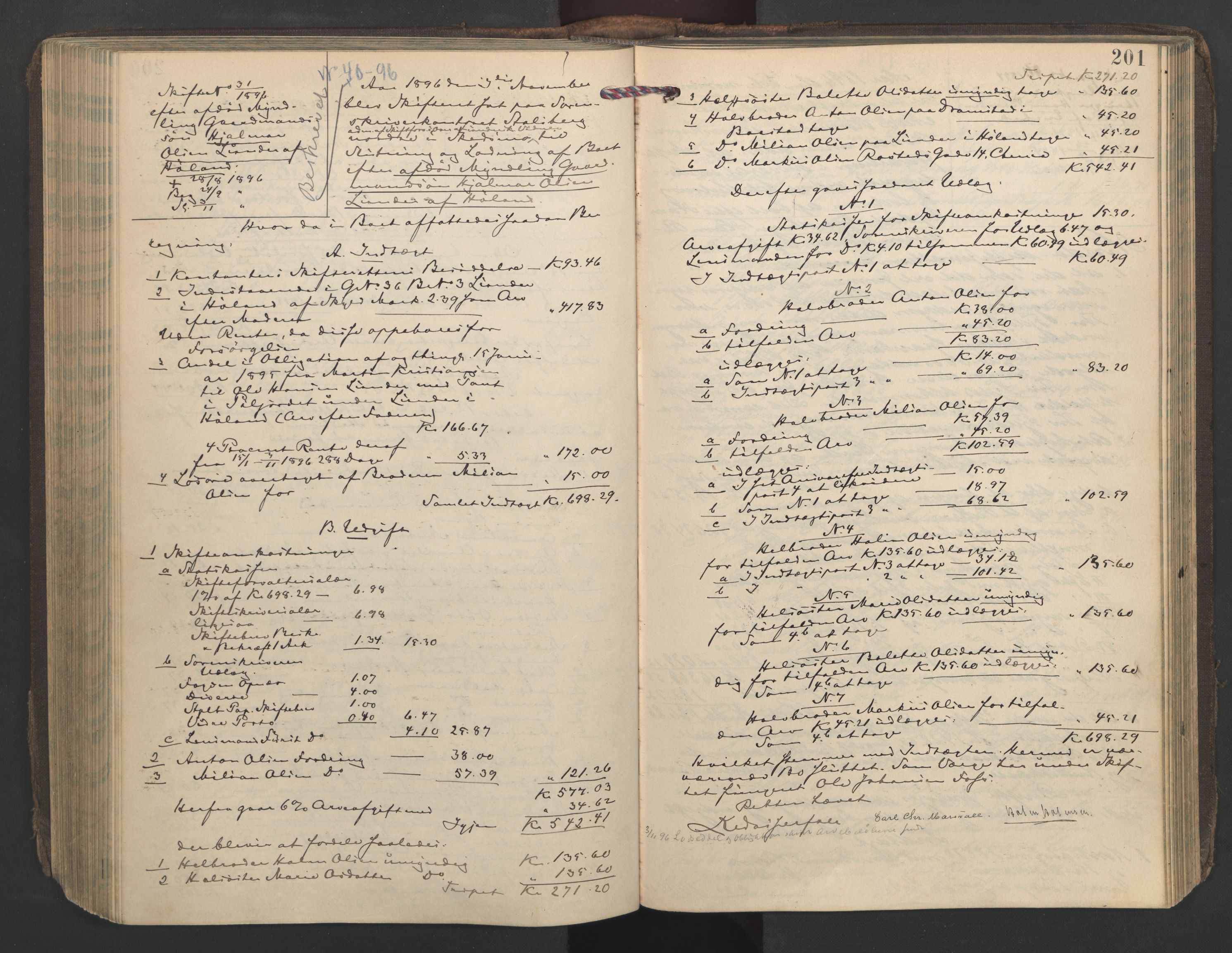 Nedre Romerike sorenskriveri, AV/SAO-A-10469/H/He/Hec/L0009: Skifteutlodningsprotokoll, 1892-1900, p. 200b-201a