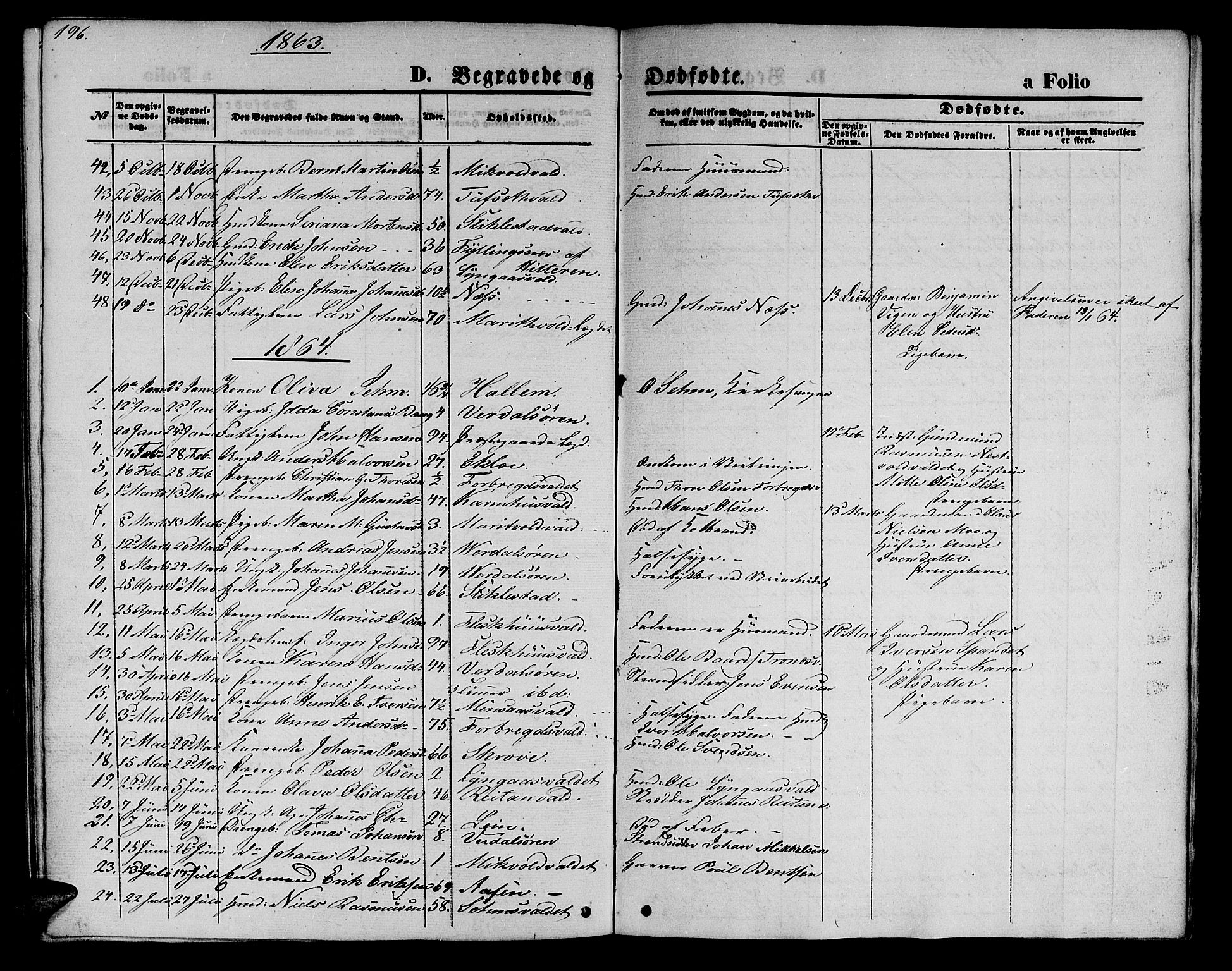 Ministerialprotokoller, klokkerbøker og fødselsregistre - Nord-Trøndelag, AV/SAT-A-1458/723/L0254: Parish register (copy) no. 723C02, 1858-1868, p. 196