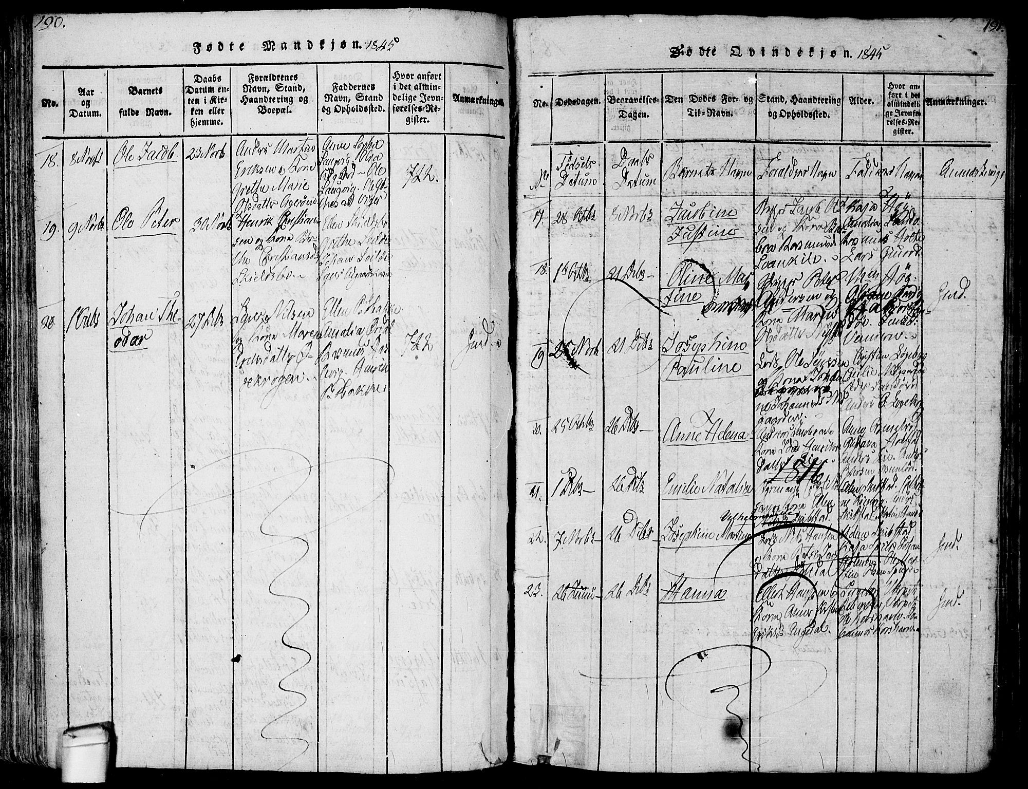 Hvaler prestekontor Kirkebøker, AV/SAO-A-2001/F/Fa/L0005: Parish register (official) no. I 5, 1816-1845, p. 190-191