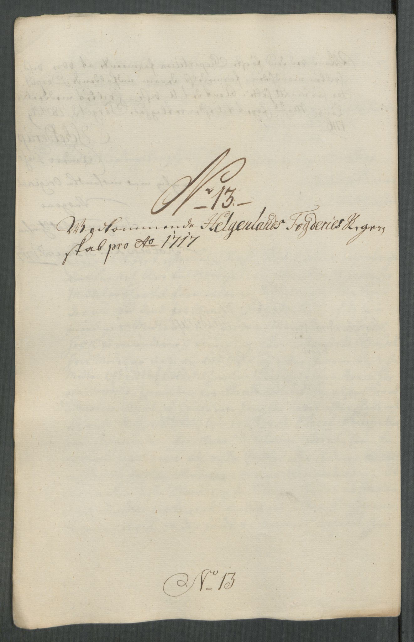 Rentekammeret inntil 1814, Reviderte regnskaper, Fogderegnskap, AV/RA-EA-4092/R65/L4515: Fogderegnskap Helgeland, 1717, p. 190