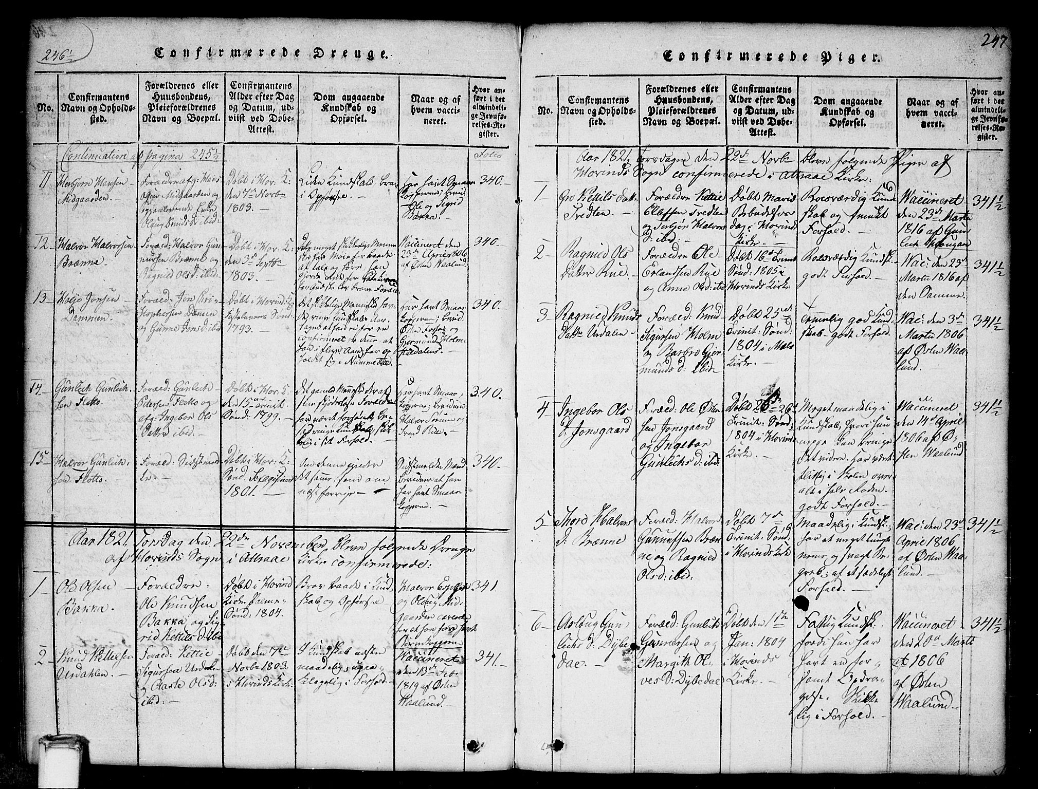 Gransherad kirkebøker, SAKO/A-267/G/Gb/L0001: Parish register (copy) no. II 1, 1815-1860, p. 247
