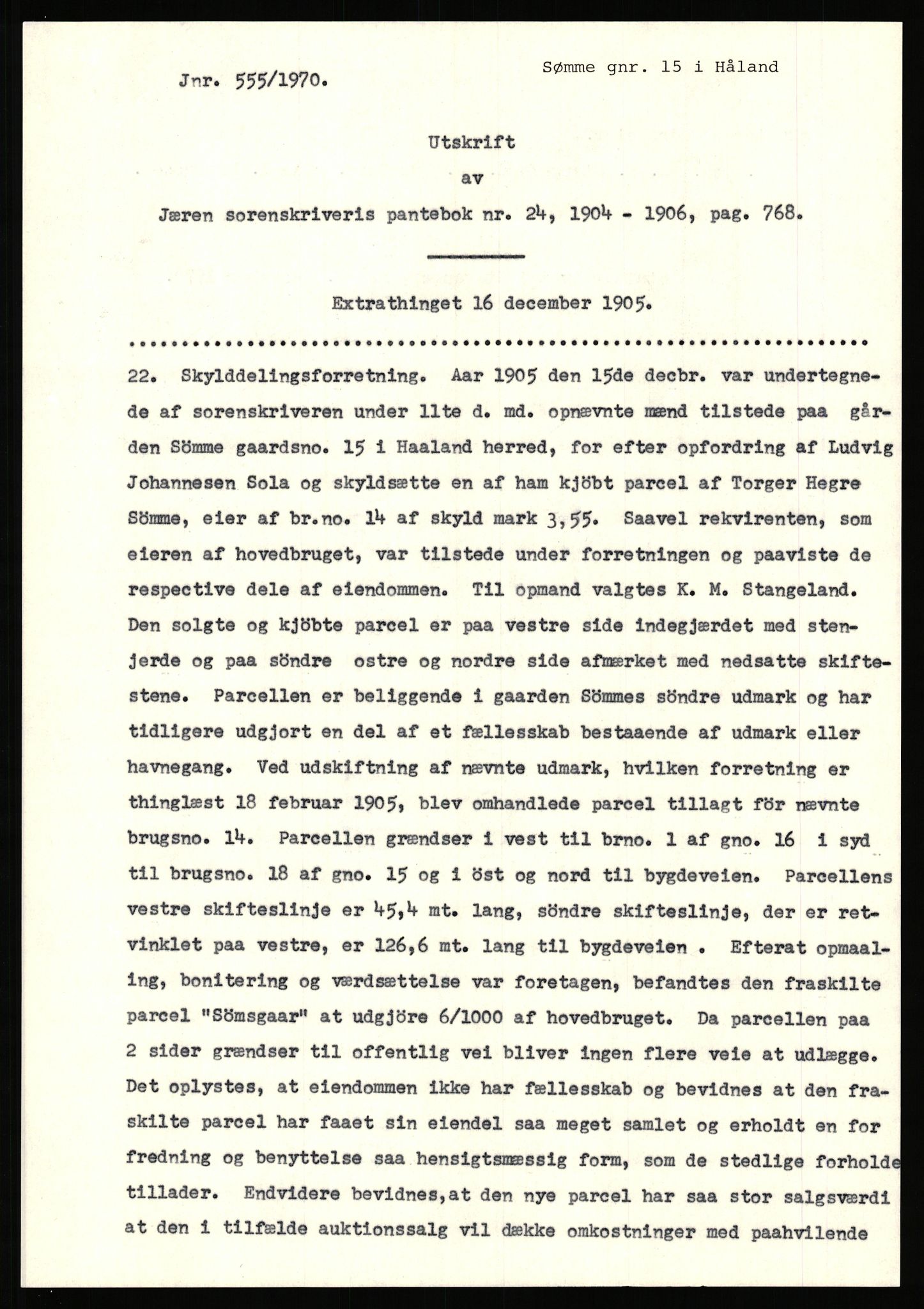 Statsarkivet i Stavanger, AV/SAST-A-101971/03/Y/Yj/L0084: Avskrifter sortert etter gårdsnavn: Søiland - Sørhaug, 1750-1930, p. 69