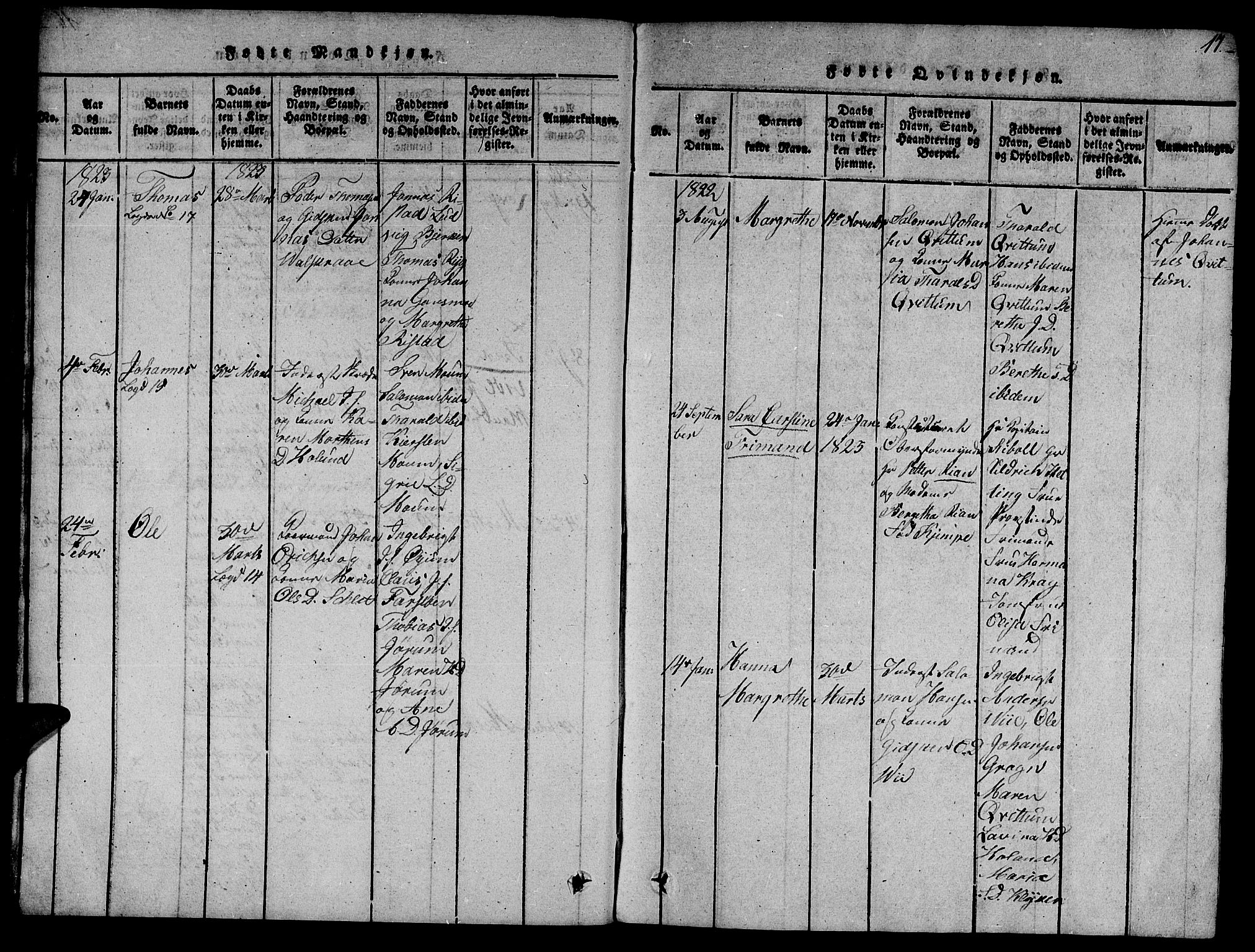 Ministerialprotokoller, klokkerbøker og fødselsregistre - Nord-Trøndelag, SAT/A-1458/758/L0521: Parish register (copy) no. 758C01, 1816-1825, p. 17