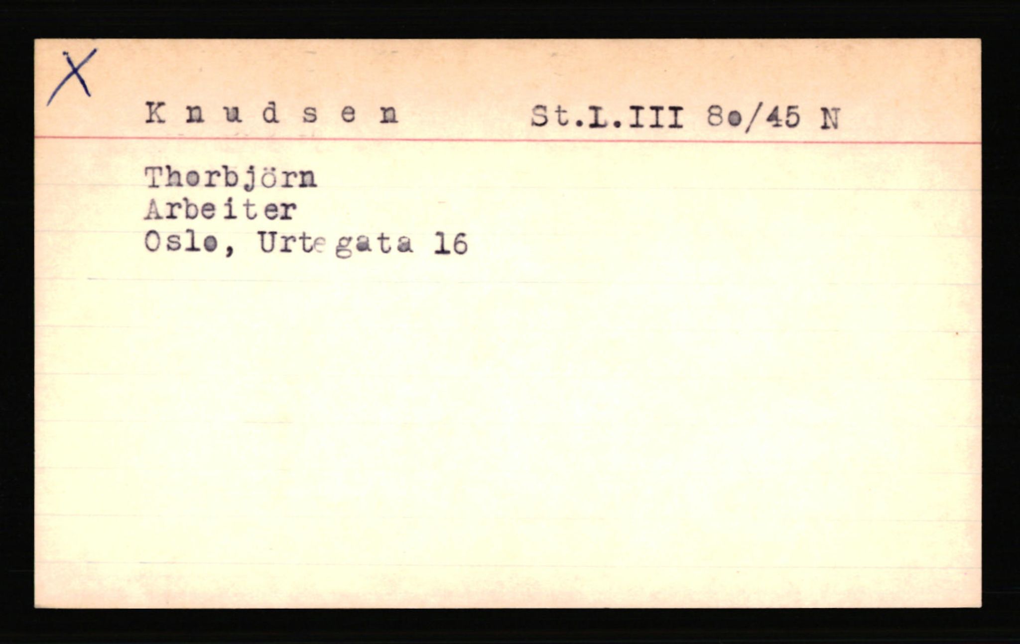 SS- und Polizeigericht Nord (IX), AV/RA-RAFA-3182/0001/C/Ca/L0004: kartotekkort for personer alfabetisk på etternavn: John-L, 1940-1945, p. 271