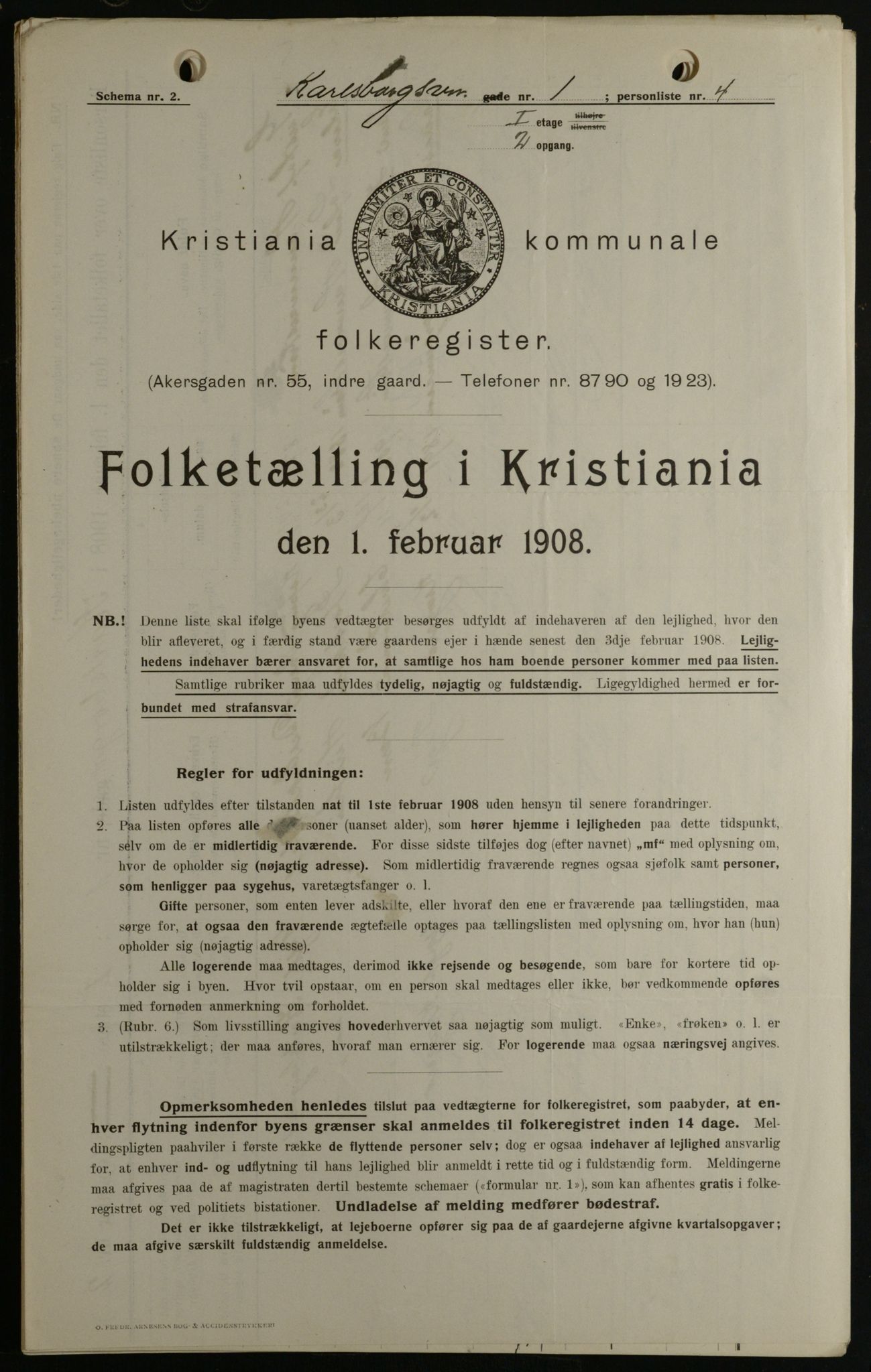 OBA, Municipal Census 1908 for Kristiania, 1908, p. 43773