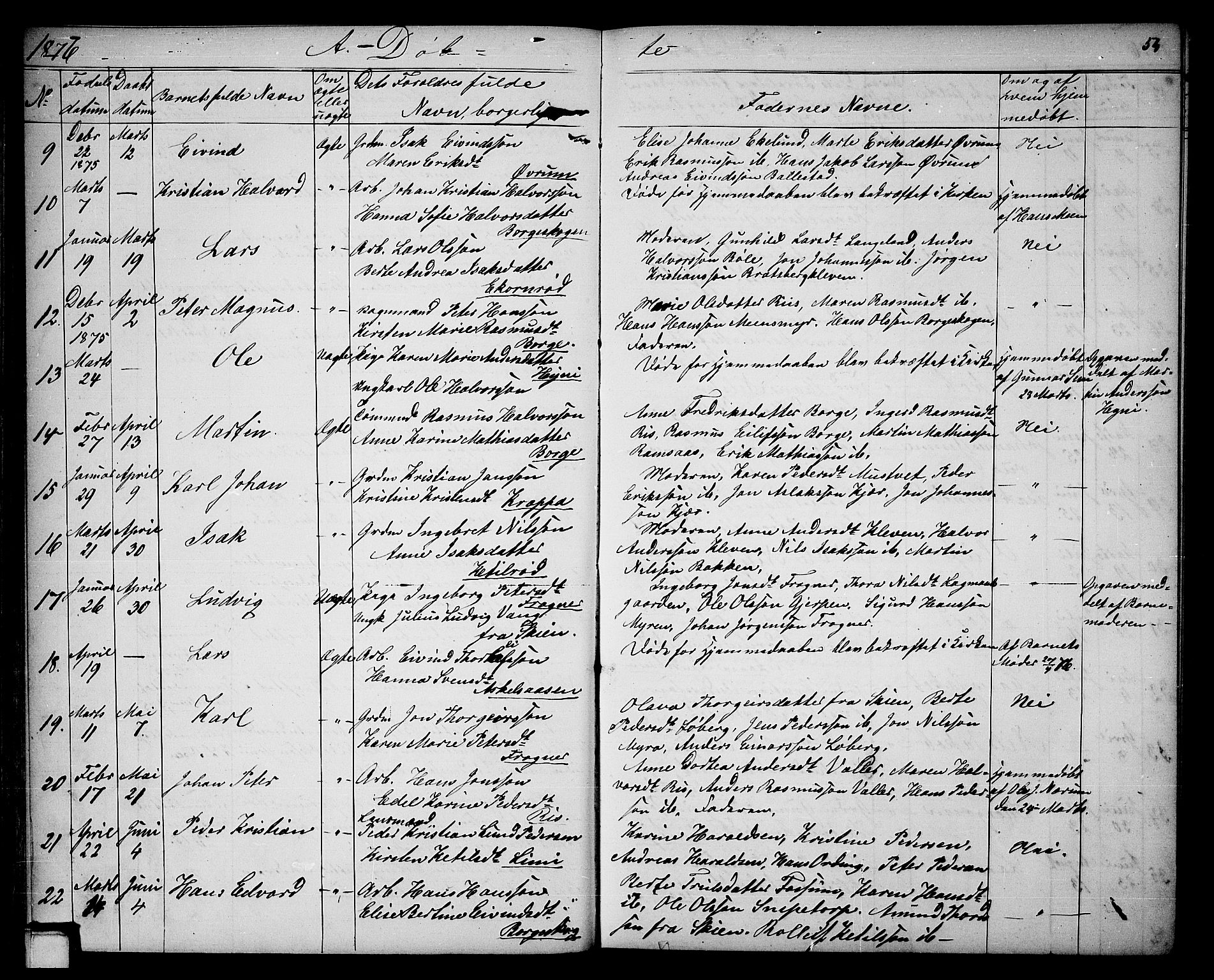 Gjerpen kirkebøker, SAKO/A-265/G/Ga/L0001: Parish register (copy) no. I 1, 1864-1882, p. 54