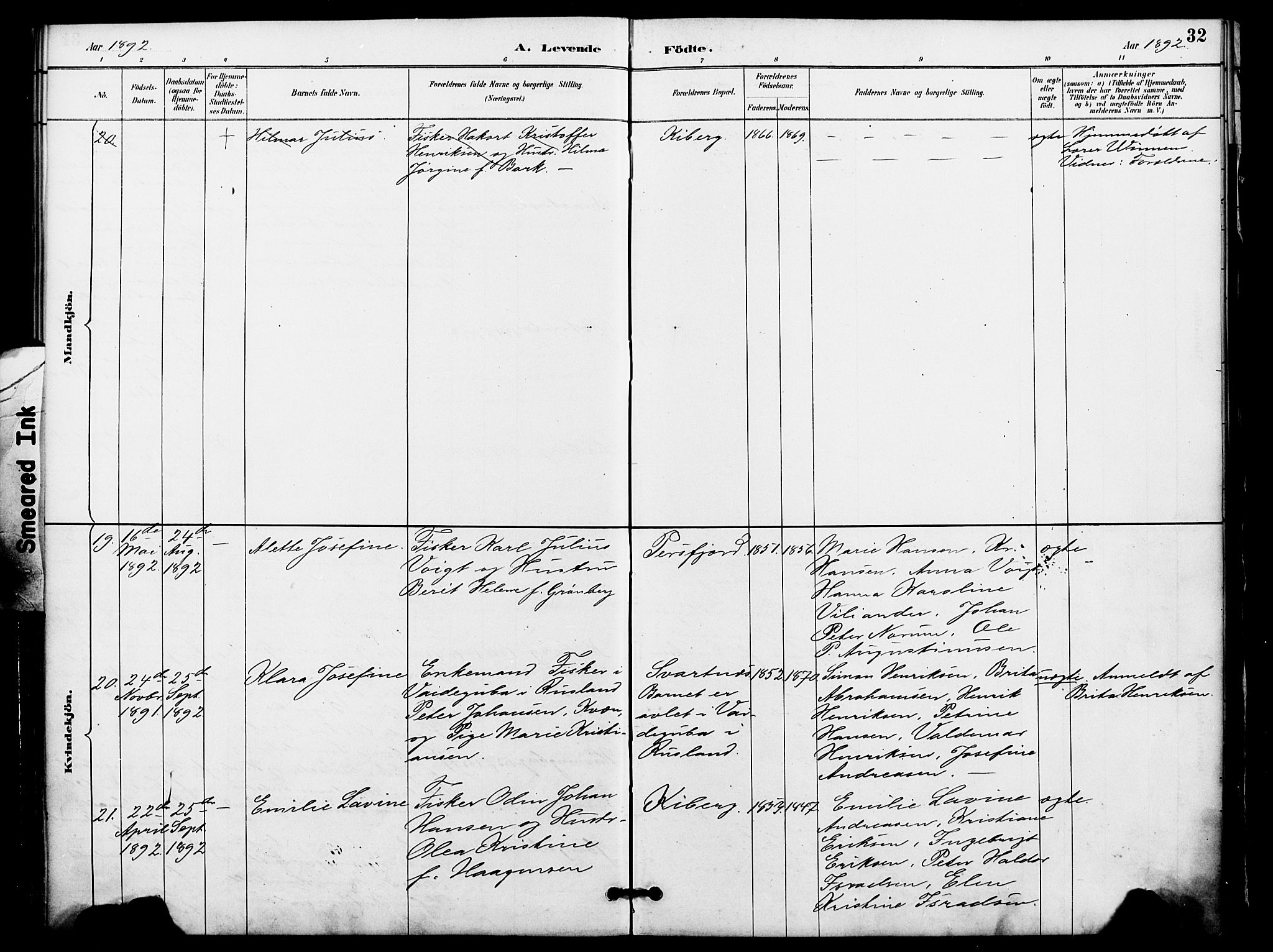 Vardø sokneprestkontor, AV/SATØ-S-1332/H/Ha/L0009kirke: Parish register (official) no. 9, 1887-1898, p. 32