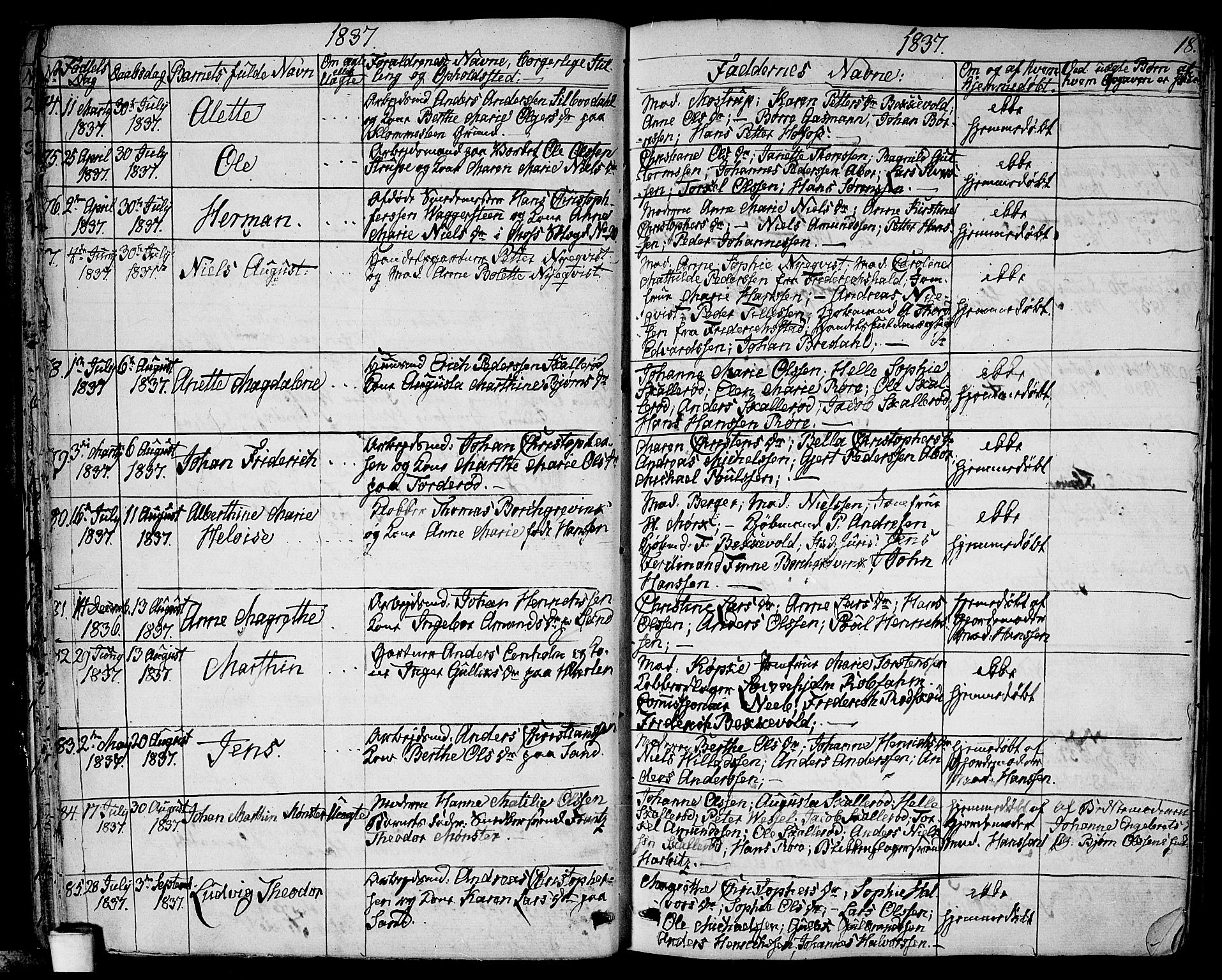 Moss prestekontor Kirkebøker, AV/SAO-A-2003/G/Ga/L0001: Parish register (copy) no. I 1, 1835-1851, p. 18