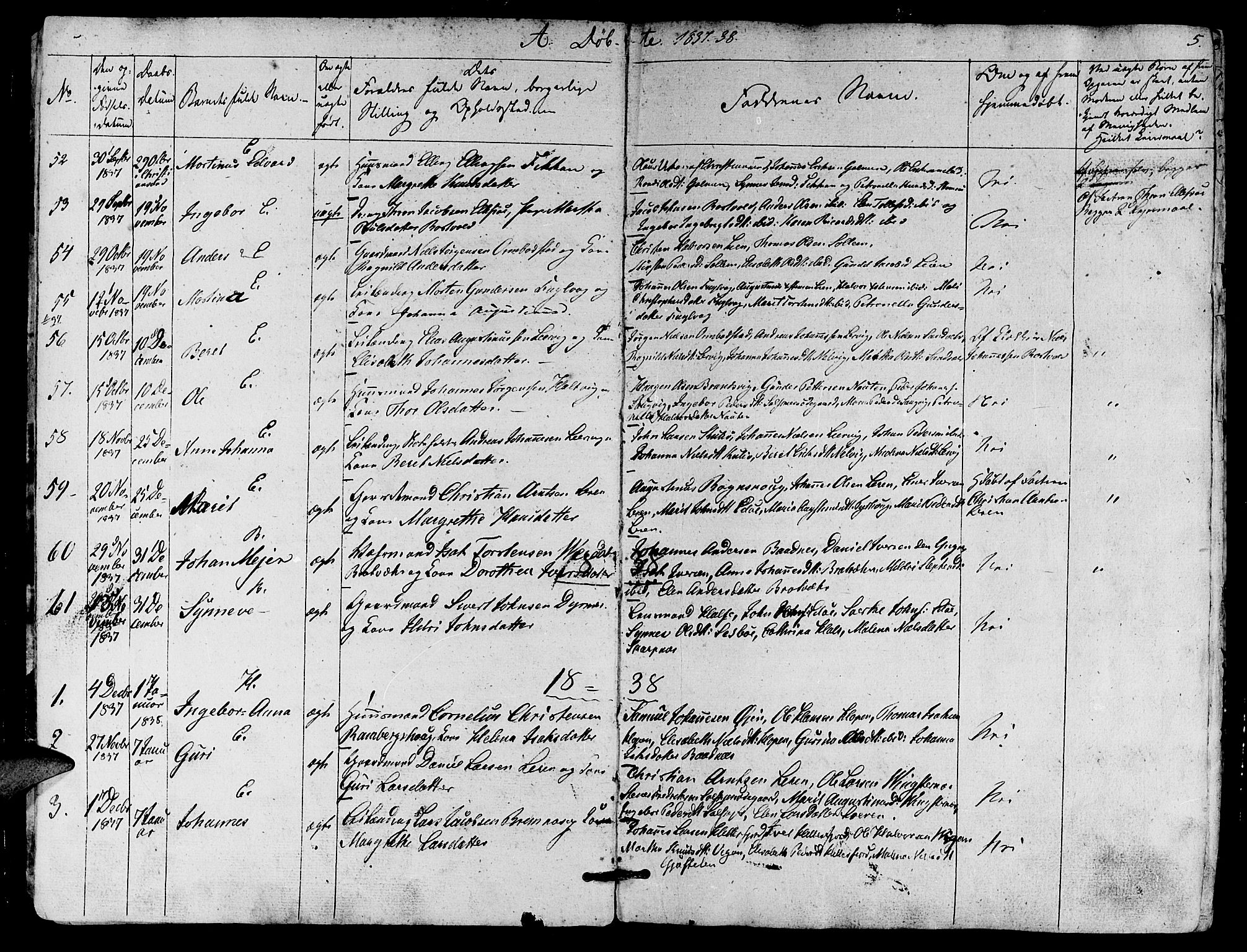 Ministerialprotokoller, klokkerbøker og fødselsregistre - Møre og Romsdal, SAT/A-1454/581/L0936: Parish register (official) no. 581A04, 1836-1852, p. 5
